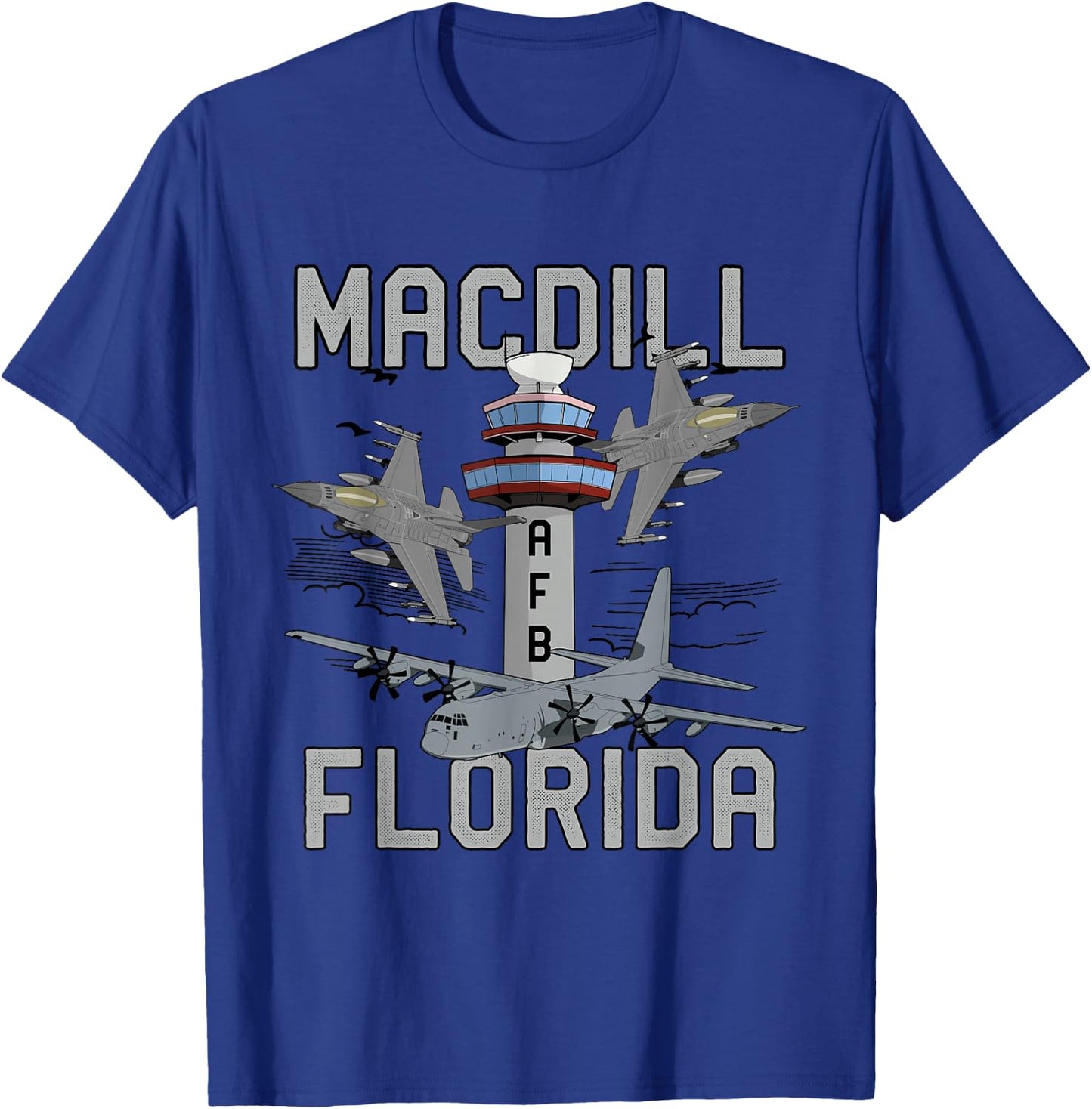 MacDill AFB Florida Air Force Base Fighter Jets Vintage T-Shirt - T-Shirt | Royal