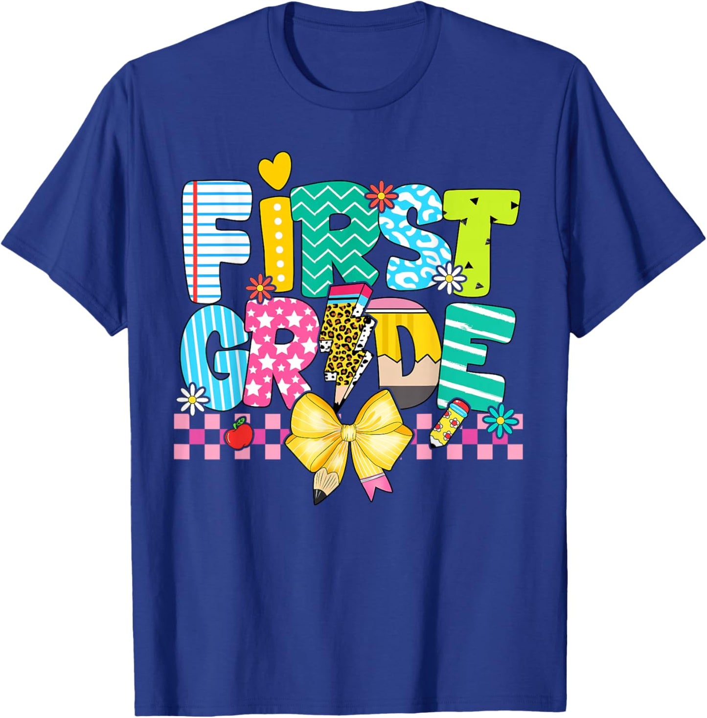 Cute First Grade Teacher 1st Grade Boys Girls Back to School T-Shirt - T-Shirt | Royal
