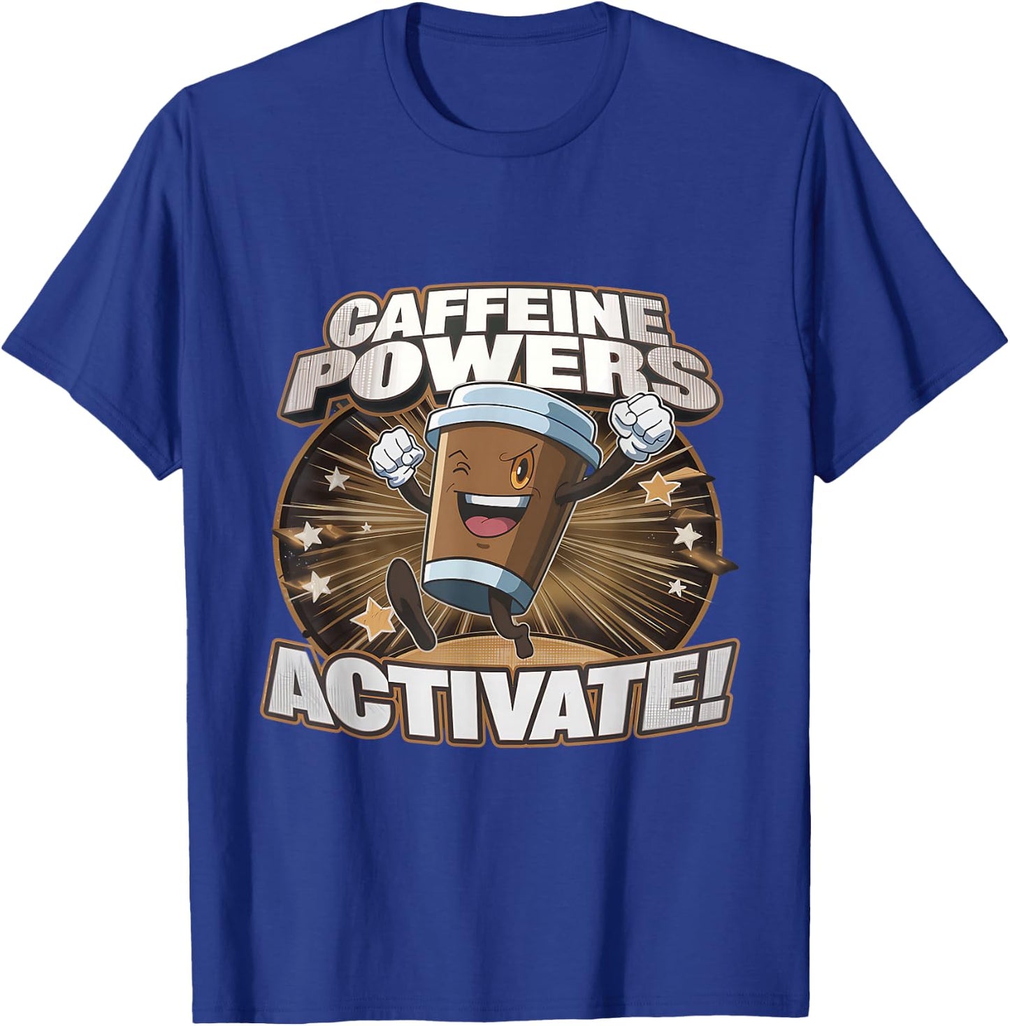 Funny Coffee Addict Caffeine Power Activate T-Shirt - T-Shirt | Royal