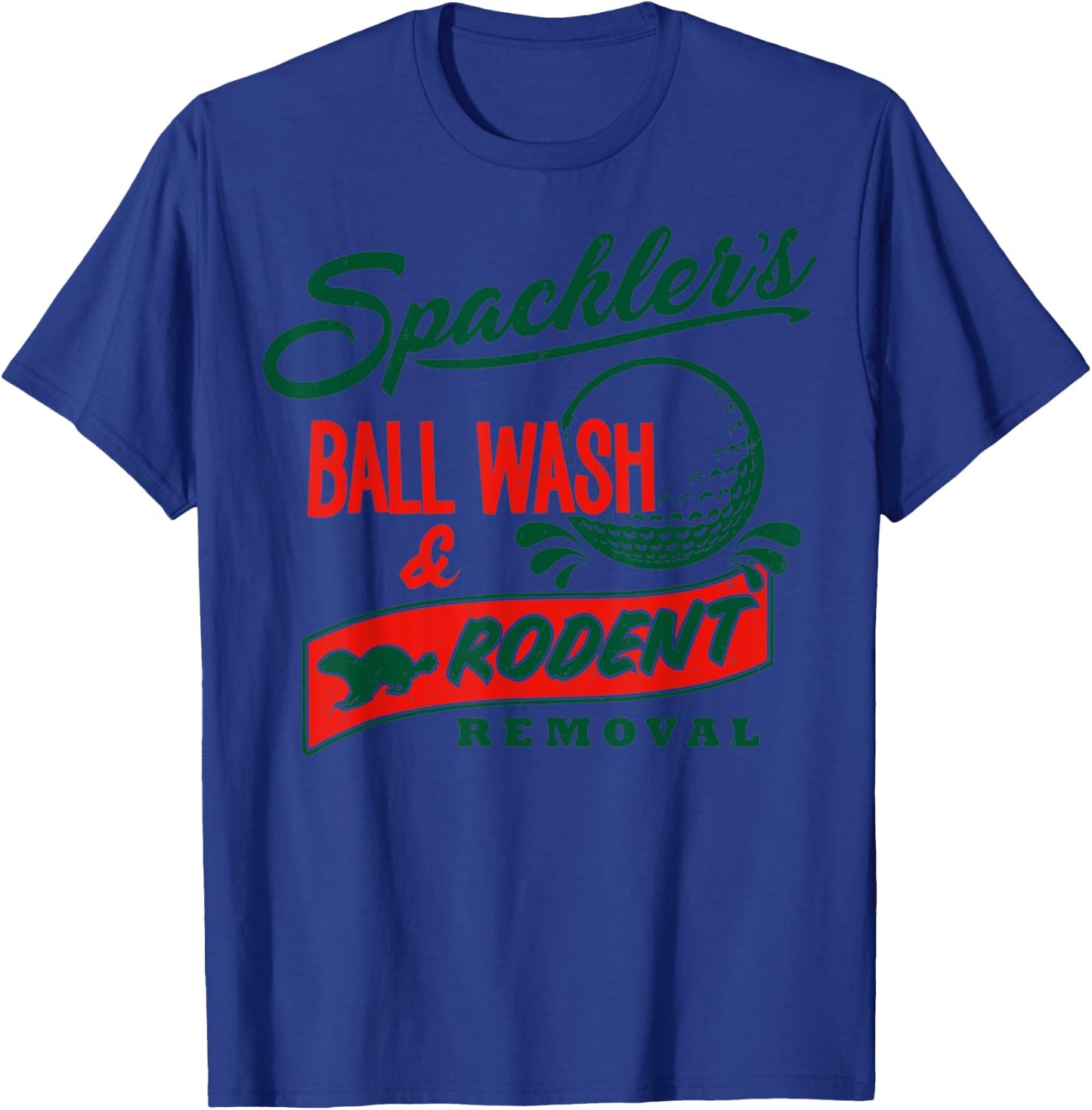 Spackler's Ball Wash and Rodent Removal Retro Vintage T-Shirt - T-Shirt | Royal
