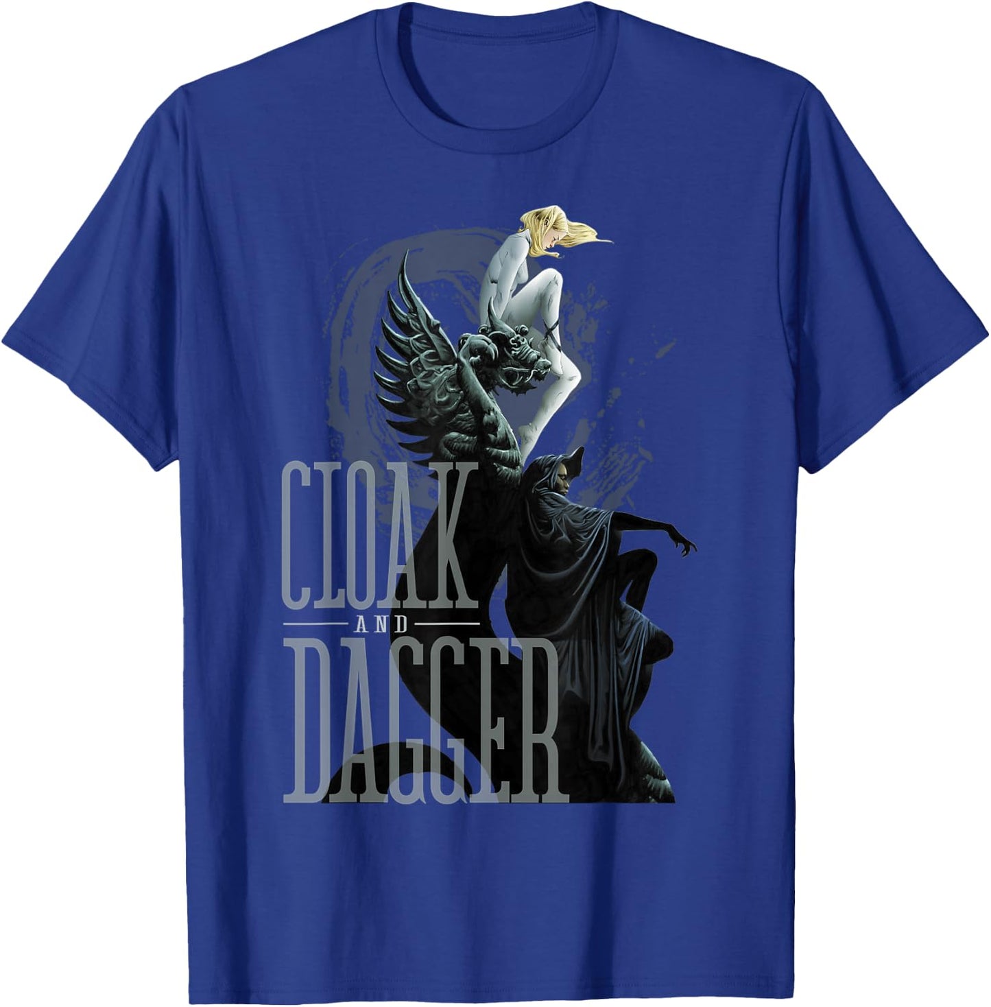Marvel Cloak & Dagger Dragon Statue Graphic T-Shirt - T-Shirt | Royal