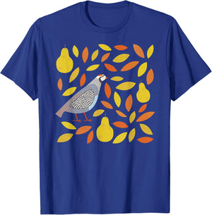 Threadless Nic Squirrell Partridge in A Pear Tree Graphic T-Shirt - T-Shirt | Royal