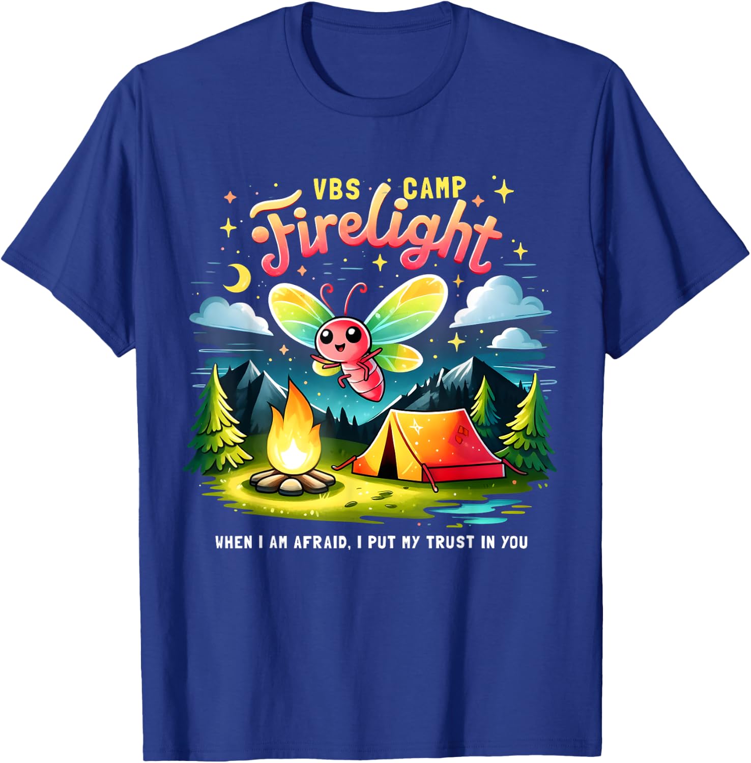 Camp Firelight VBS Camp Firework 2024 Vacation Bible School T-Shirt - T-Shirt | Royal