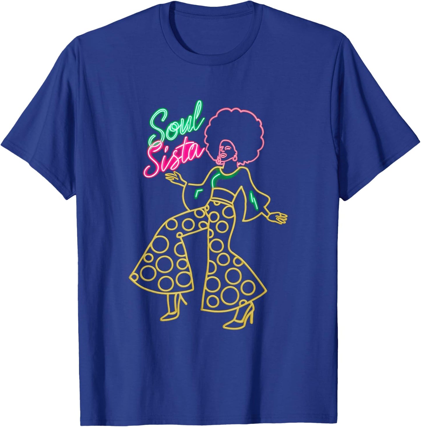 Soul Sista Afro 70s Soul Music Retro Disco Black Funk Lovers T-Shirt - T-Shirt | Royal