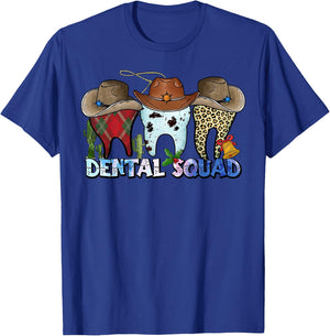 Cowboy Tooth Dental Squad Dental Hygienist Dentist Hygienist T-Shirt - T-Shirt | Royal