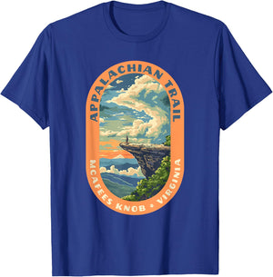 McAfee Knob Virginia Appalachian Trail Roanoke Hiking T-Shirt - T-Shirt | Royal