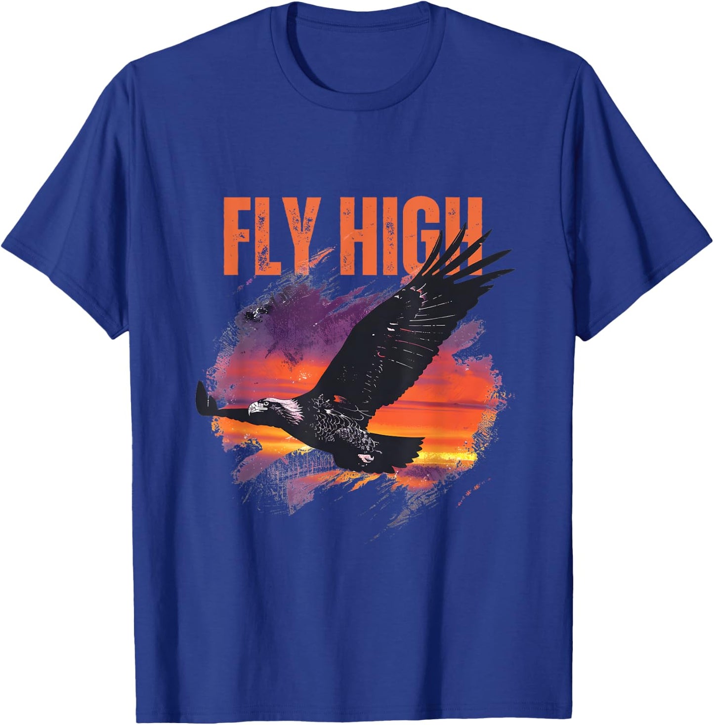 Fly High: National Bird Day Graphic T-Shirt - T-Shirt | Royal