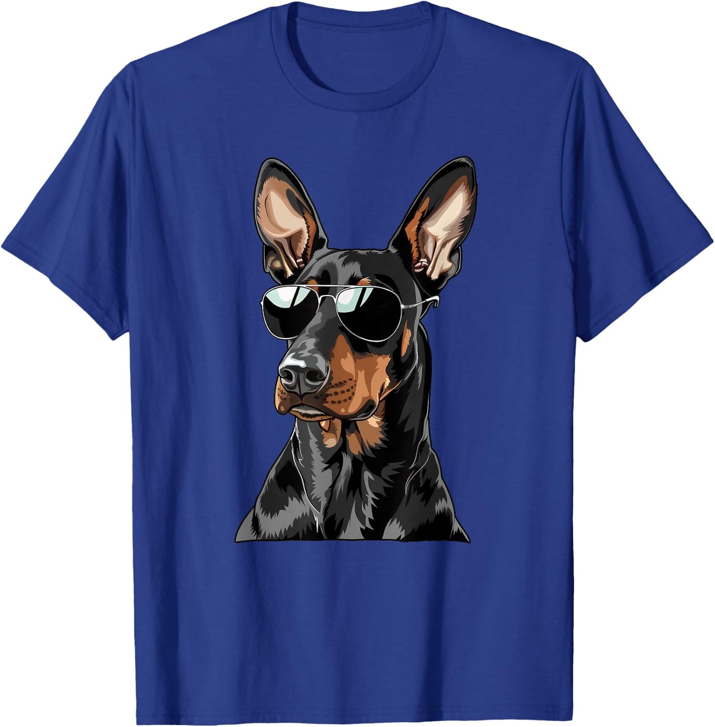 Doberman Pinscher Dog Sunglasses T-Shirt - T-Shirt | Royal