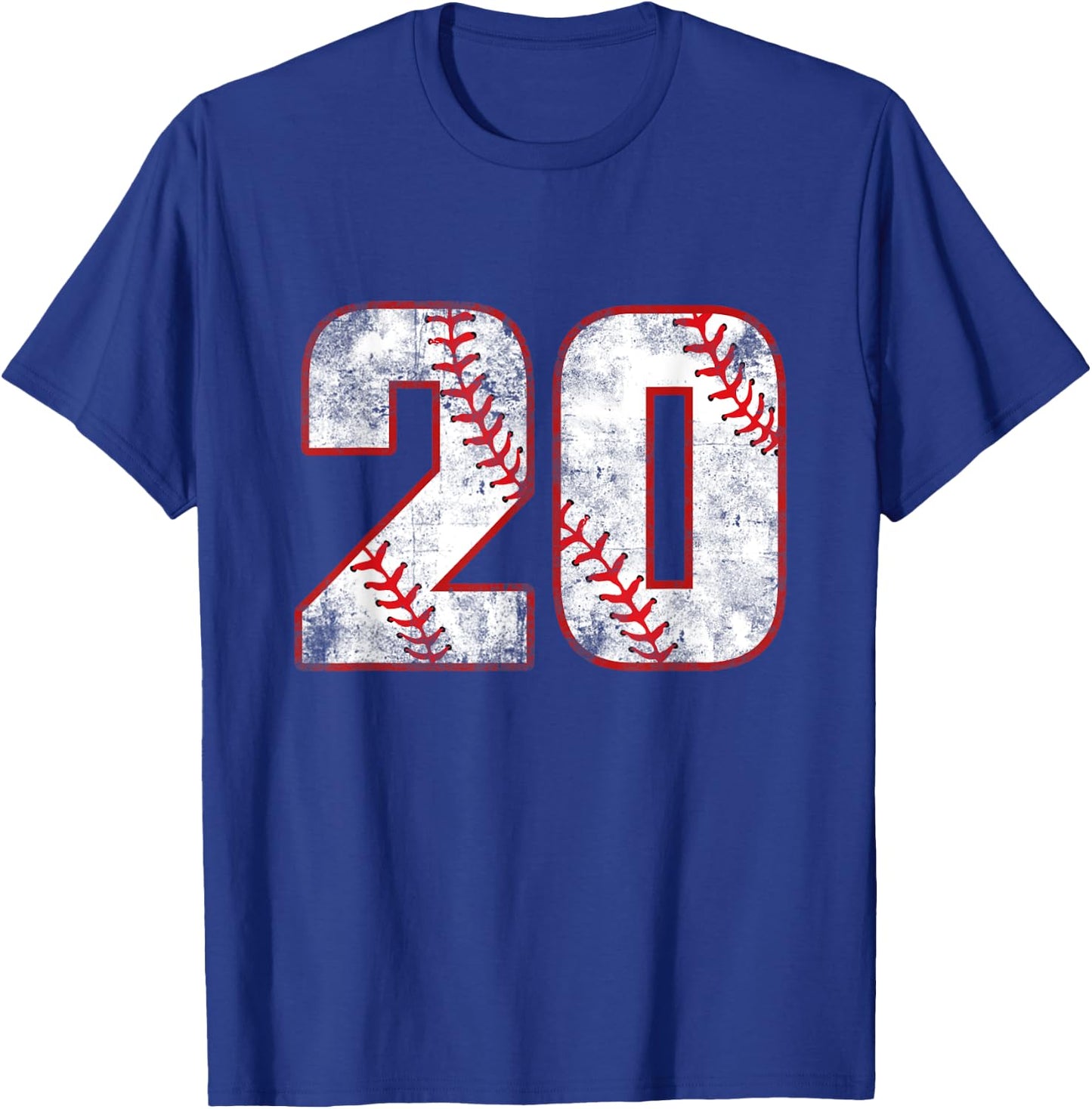 20 Year Old Baseball Player Sports 20 Jersey 20th Birthday T-Shirt - T-Shirt | Royal