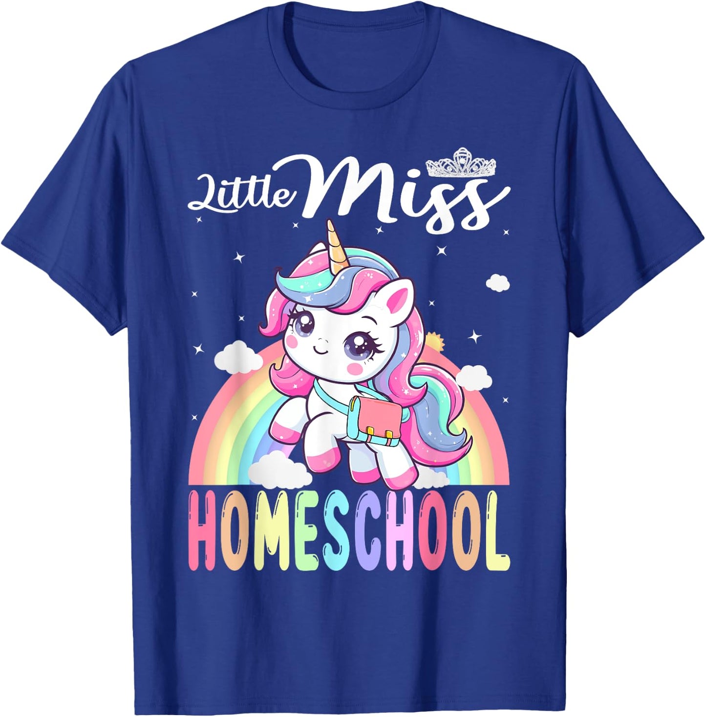 Little Miss Homeschool Back To School Girls Homeschool T-Shirt - T-Shirt | Royal