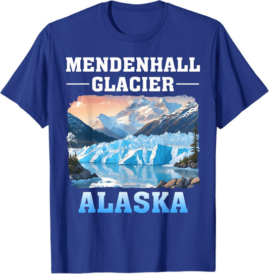 Mendenhall Glacier Alaska Outdoor Hiking Camping T-Shirt - T-Shirt | Royal
