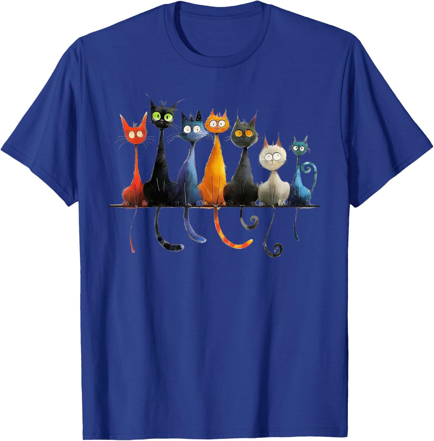 Whimsical Mid-Century Modern Look Cats 50& 60s Style T-Shirt - T-Shirt | Royal
