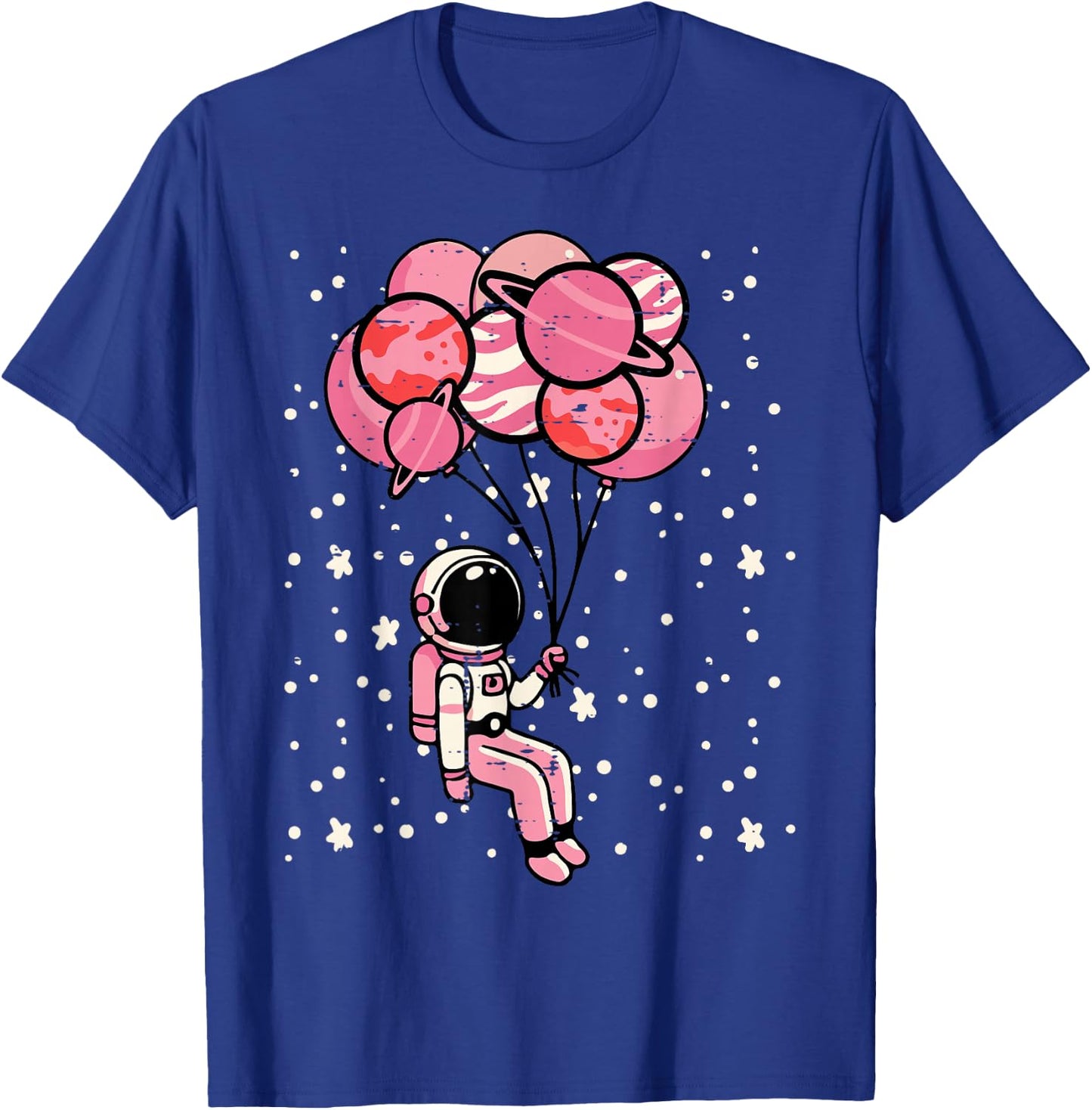 Astronaut Balloon Planets Space Galaxy Girls Kids Toddler T-Shirt - T-Shirt | Royal