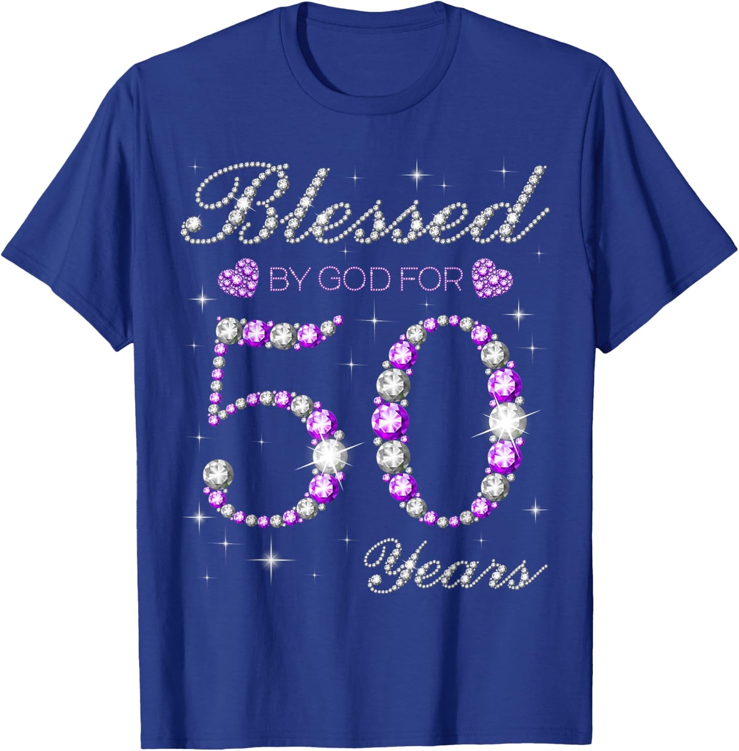 Blessed By God For 50 Years Old 50th Birthday Party B-day T-Shirt - T-Shirt | Royal