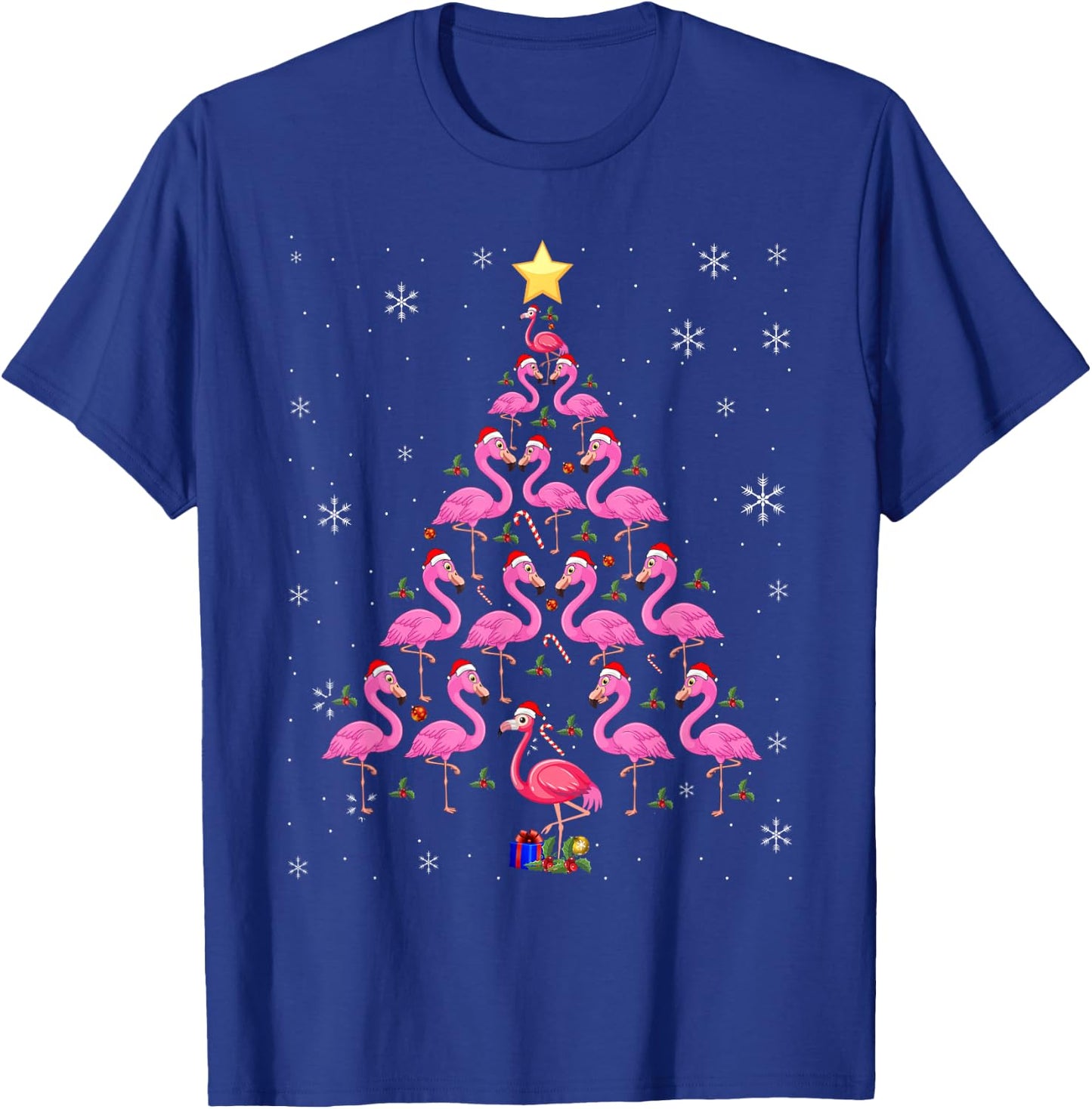 Christmas Tree Flamingo Surprise for Flamingo Lovers T-Shirt - T-Shirt | Royal