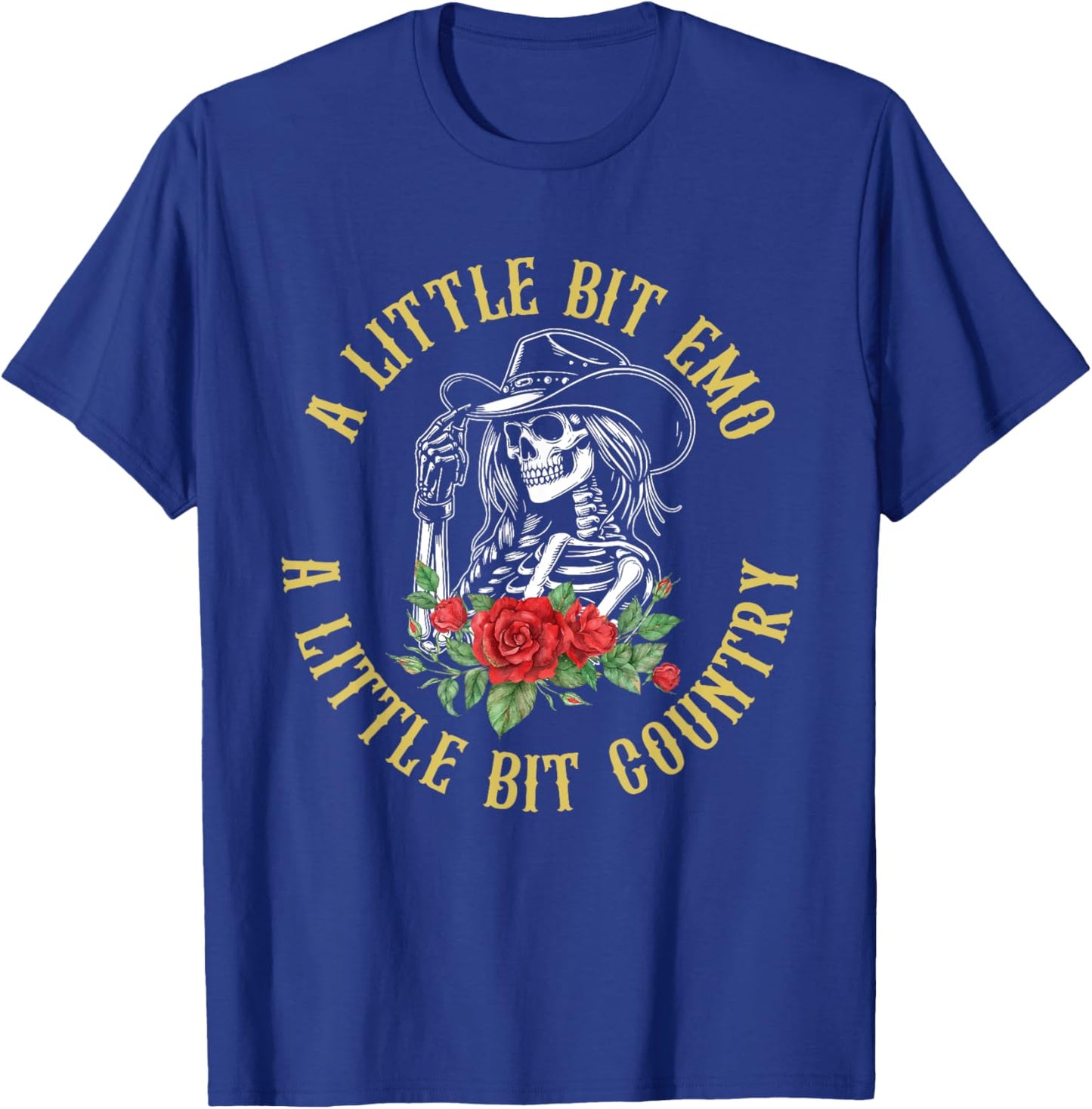 Little Bit Emo Little Bit Country Cowgirl Vintage Design T-Shirt - T-Shirt | Royal