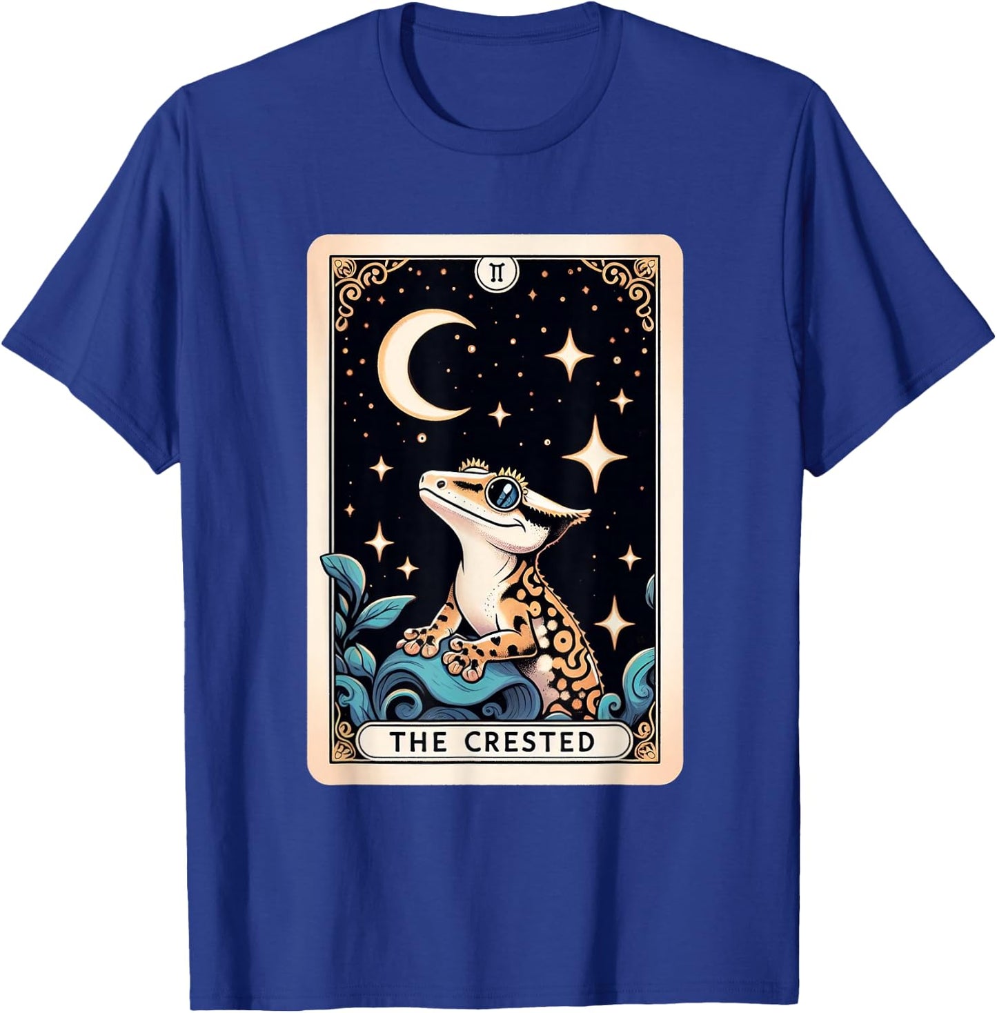 Crested Gecko Tarot Card Moon Men Women Kids Reptile Lover T-Shirt - T-Shirt | Royal