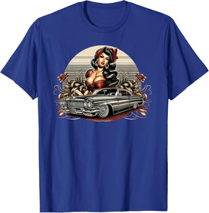Mexican Street Culture Lowrider Beautiful Latina Chola Model T-Shirt - T-Shirt | Royal