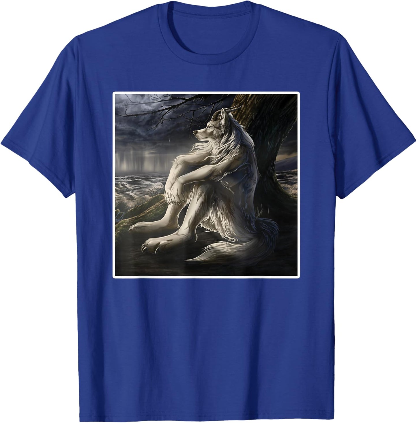 Sitting Wolf Meme T-Shirt - T-Shirt | Royal