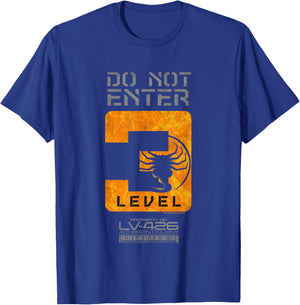 Aliens Do Not Enter Level 3 Face Hugger Silhouette Poster T-Shirt - T-Shirt | Royal