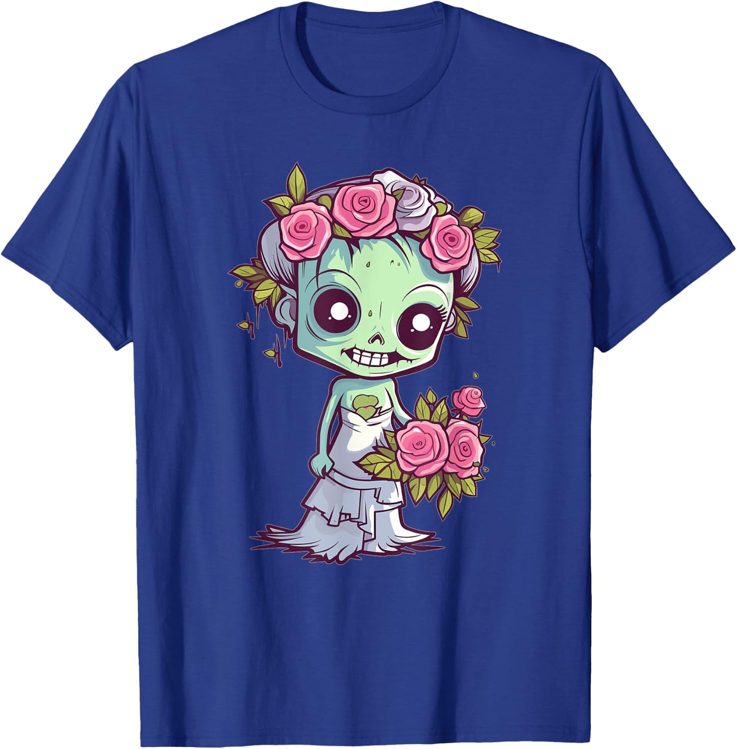 Cute Zombie With Flower I Kids Zombie T-Shirt - T-Shirt | Royal