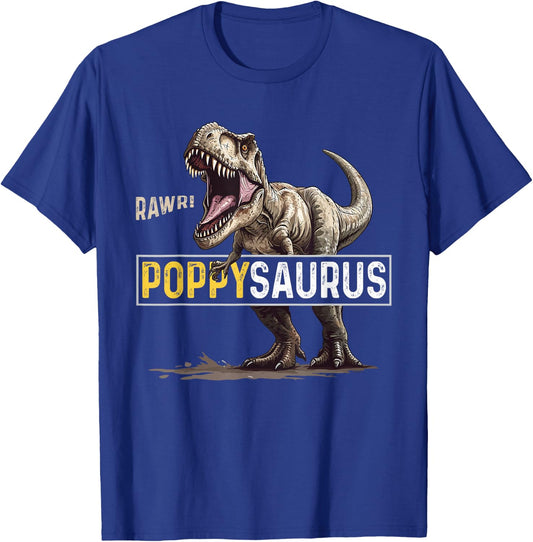 Poppy saurus T Rex Dino For Dinosaur Lover's Birthday T-Shirt - T-Shirt | Royal