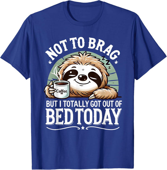 Cute Sloth Coffee Funny Quote Caffeine Lover Gift Women Men T-Shirt - T-Shirt | Royal