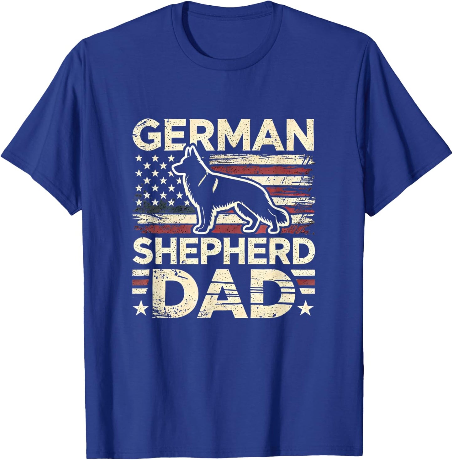 German Shepherd Dad Shirt American Flag German Shepherds T-Shirt - T-Shirt | Royal