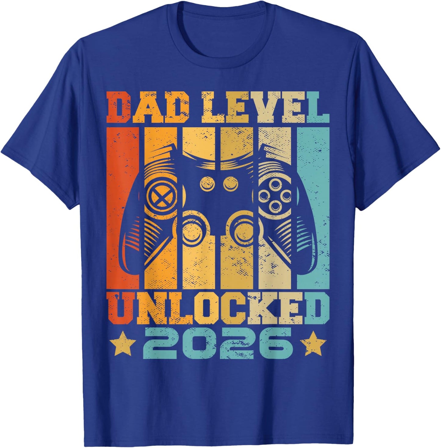 Dad Level Unlocked 2026 Baby Announcement Daddy Gaming T-Shirt - T-Shirt | Royal