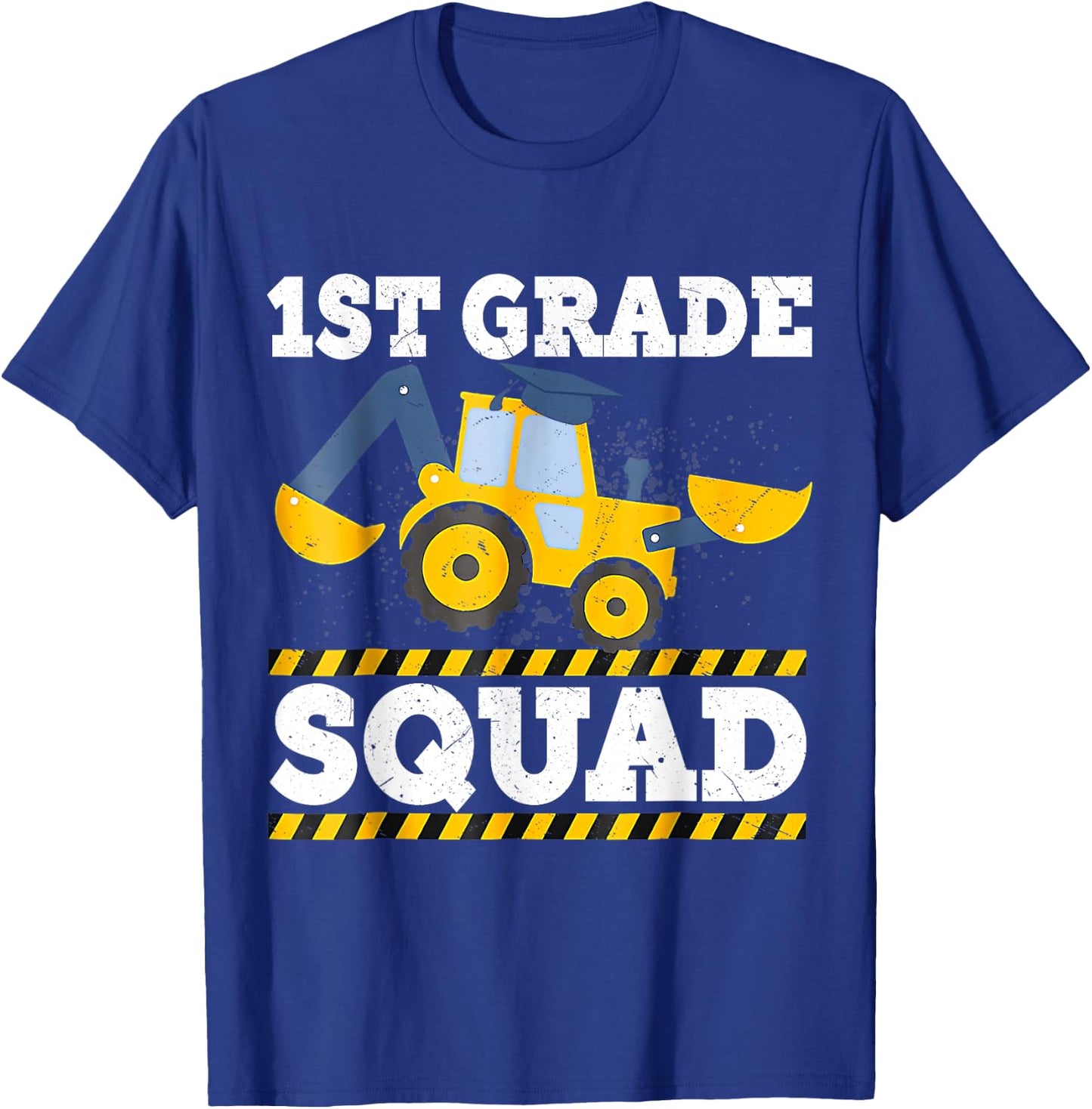 Construction Truck 1st Grade Squad Crew Excavator Graduation T-Shirt - T-Shirt | Royal