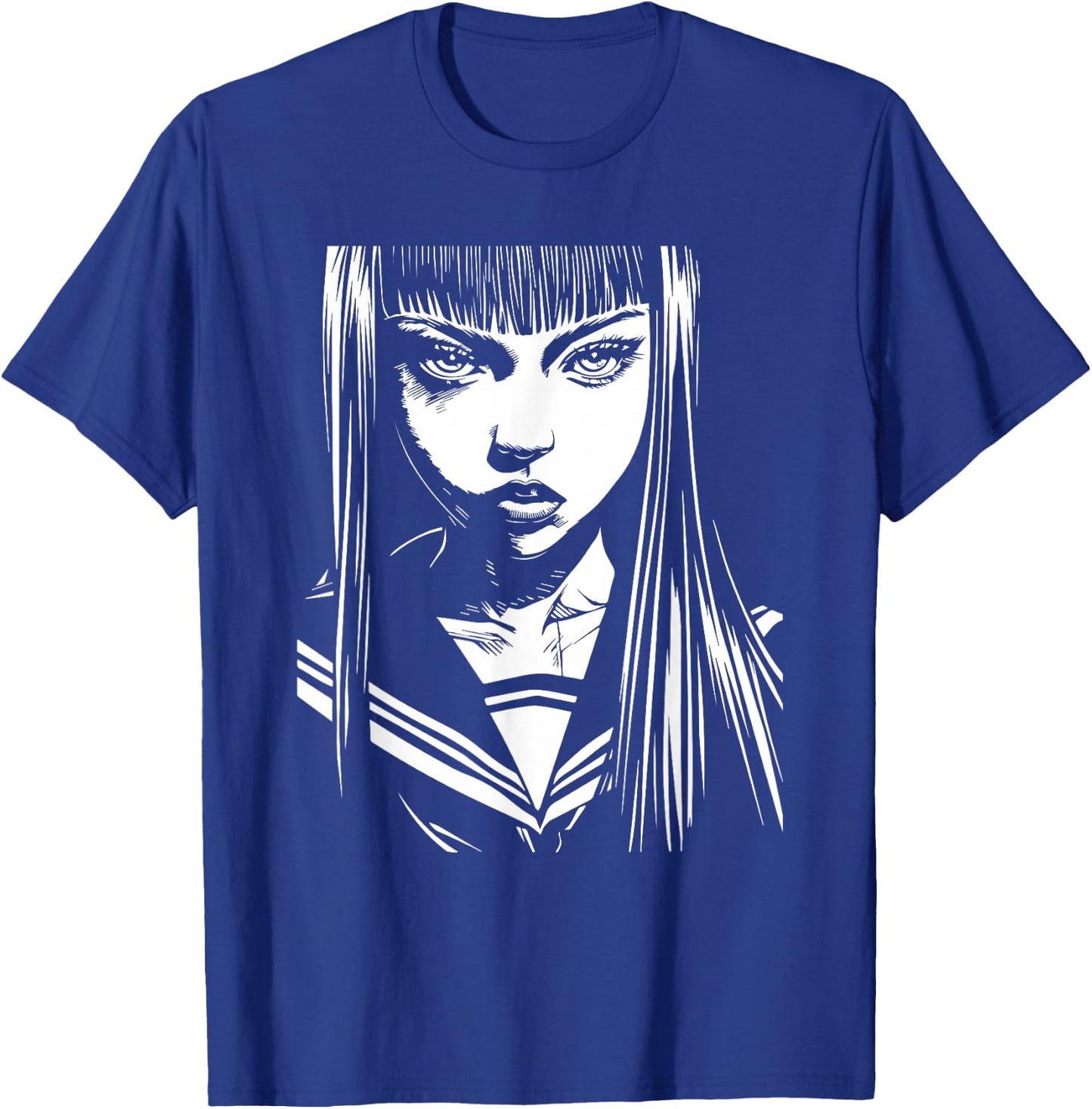 Anime Horror Girl Aesthetic Soft Grunge Waifu Japanese T-Shirt - T-Shirt | Royal