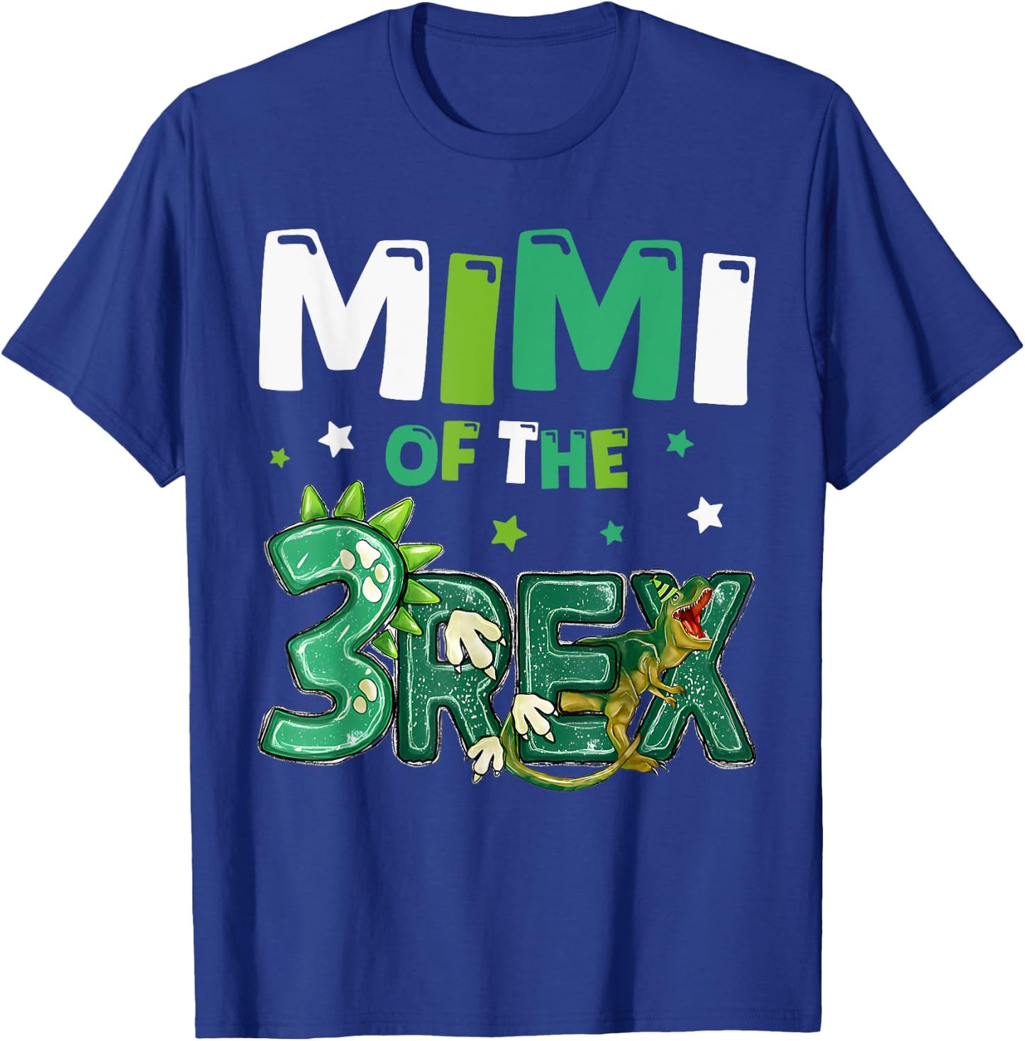 Mimi of the Three Rex Birthday Dinosaur Family Matching T-Shirt - T-Shirt | Royal