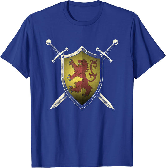 Scotland Medieval Knight Shield Scottish Flag T-Shirt - T-Shirt | Royal