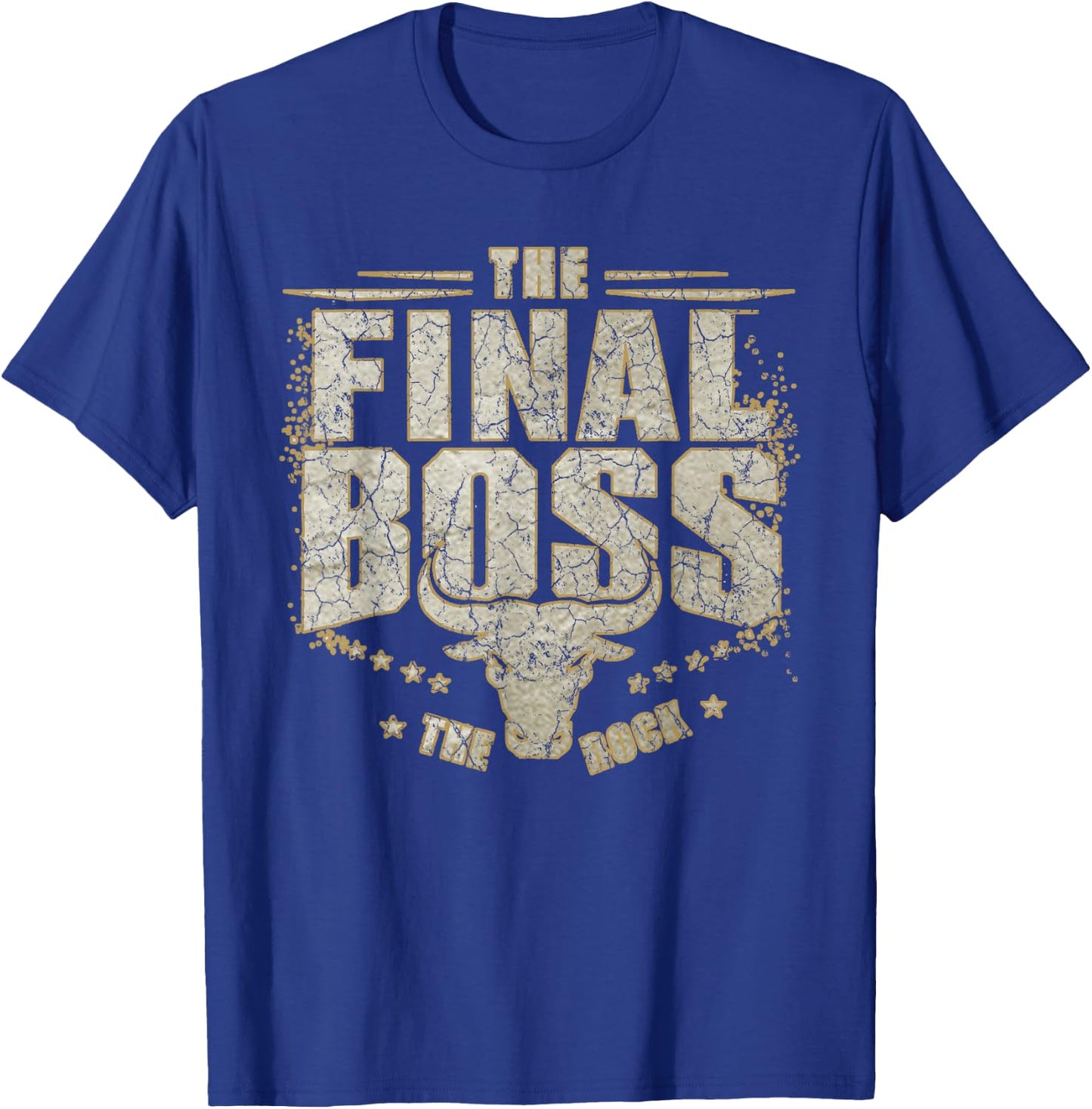 The Final Boss Vintage Rock Music Final Boss Gamer Bull Head T-Shirt - T-Shirt | Royal