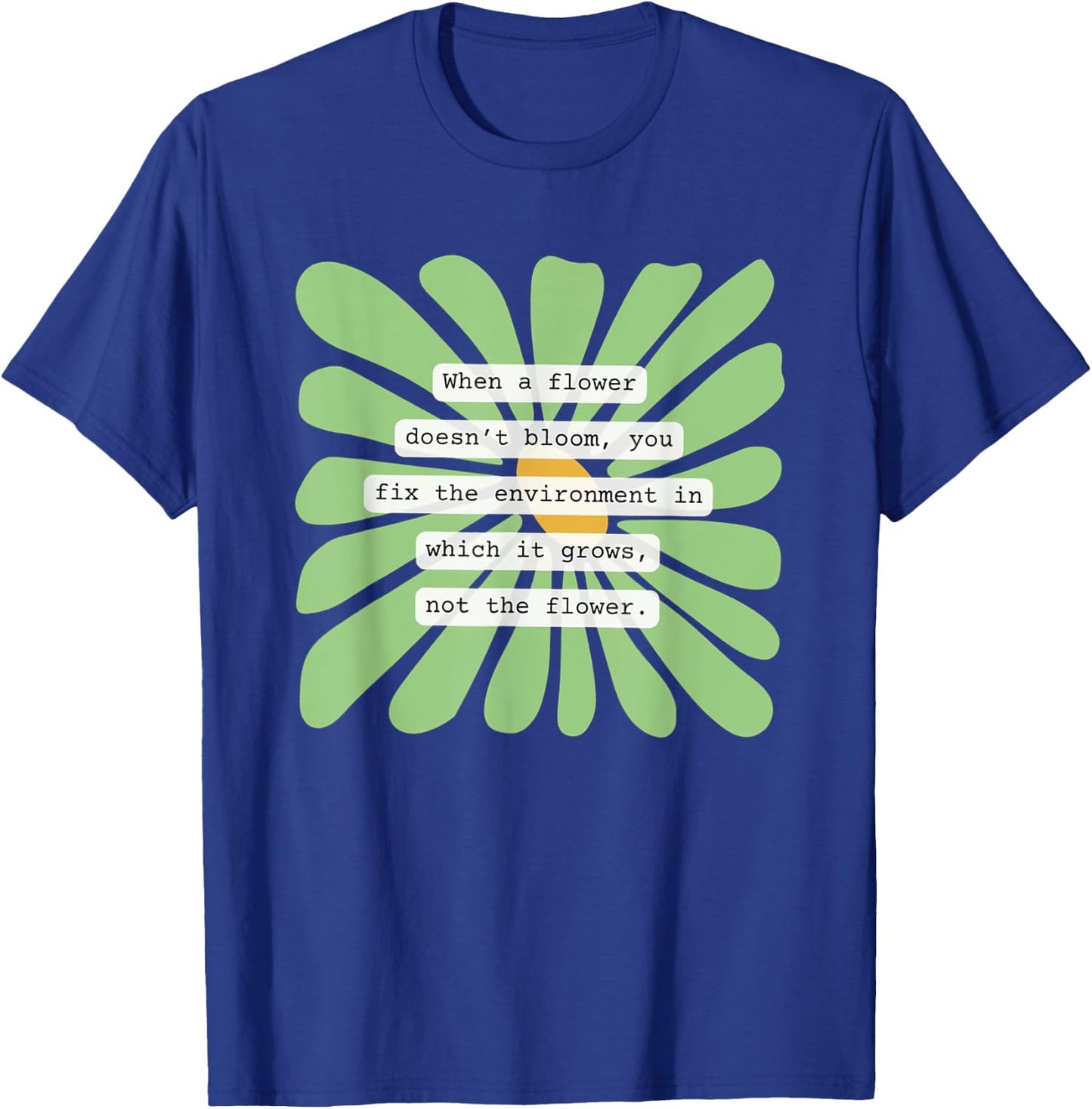 Women Environmental Behavioral Therapy Floral BCBA ABA RBT T-Shirt - T-Shirt | Royal
