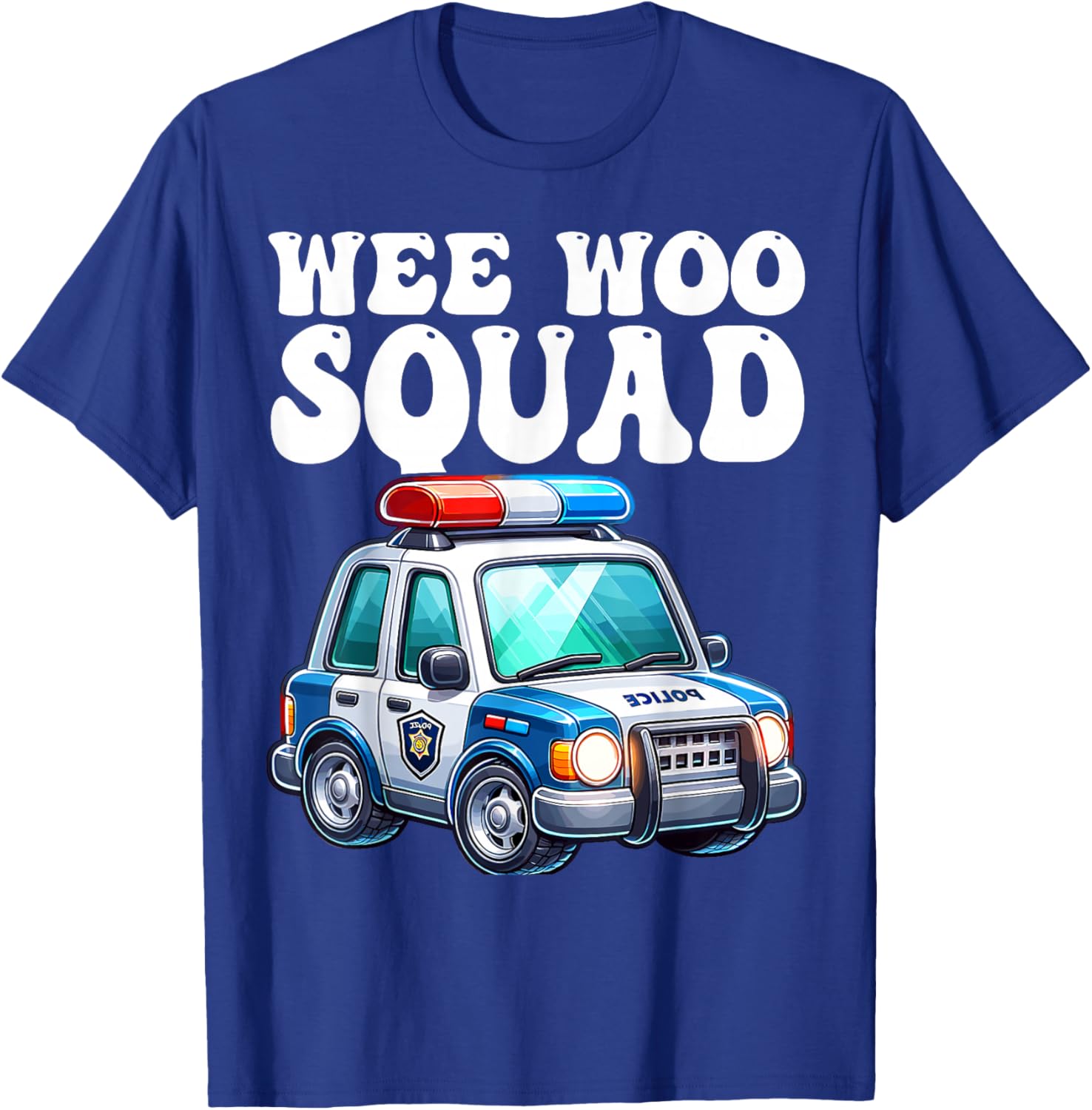 funny Wee Woo Squad Kids boys girls Police Car Theme T-Shirt - T-Shirt | Royal