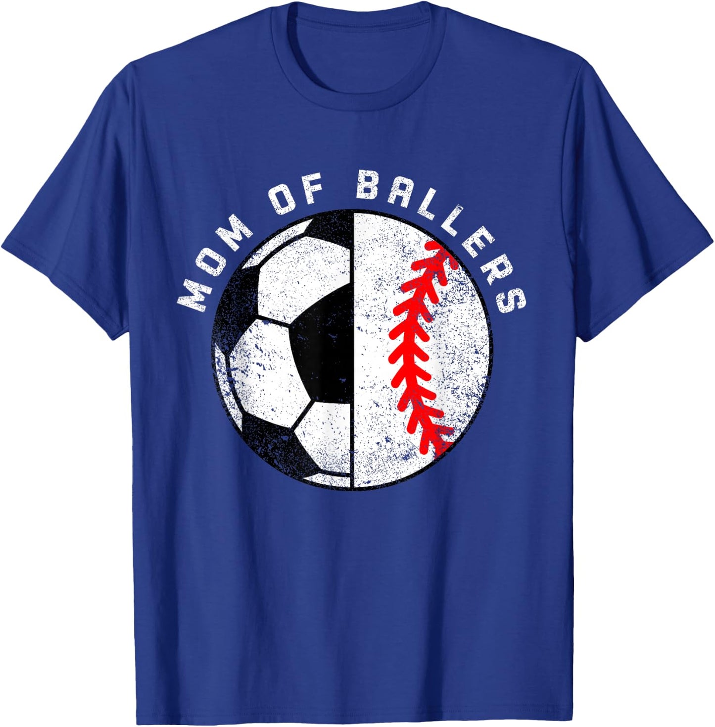 Mom Of Ballers Funny Soccer Baseball Mom T-Shirt - T-Shirt | Royal