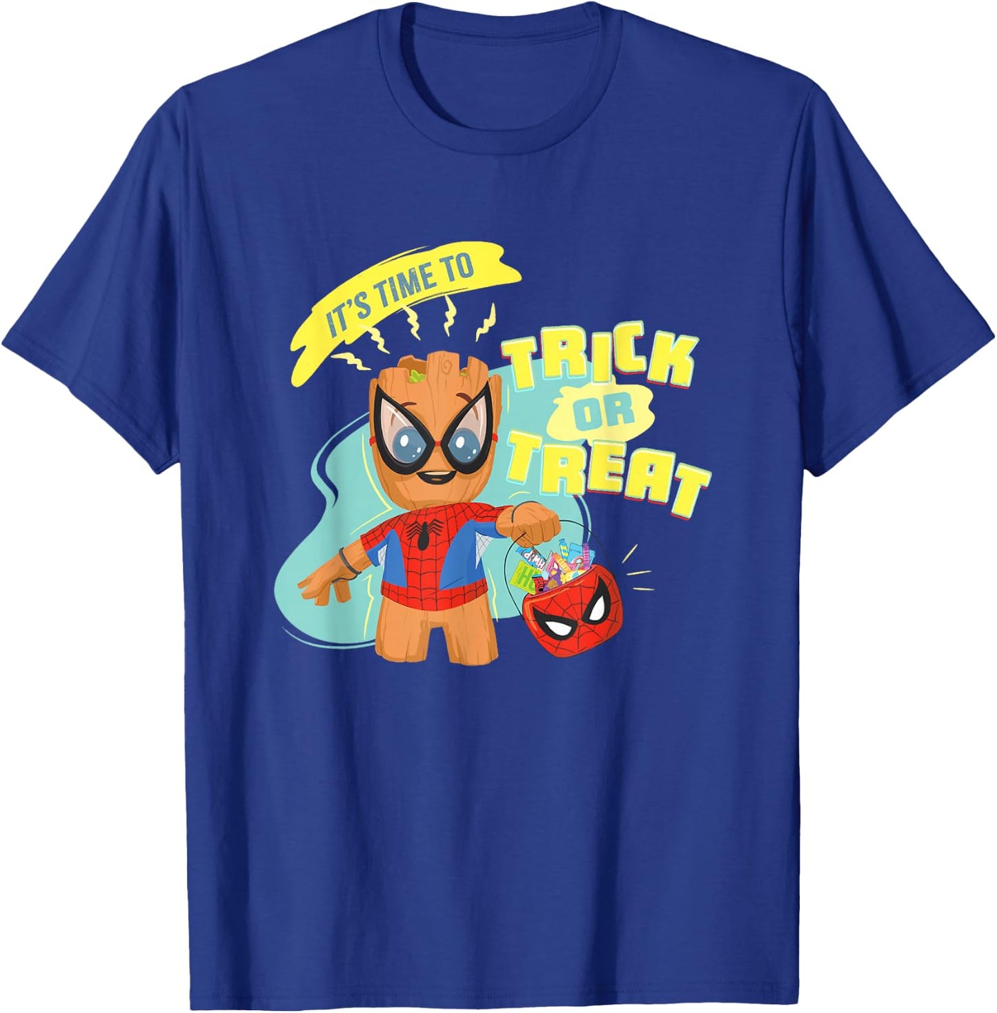 Marvel Classic Halloween Time To Trick Or Treat Baby Groot T-Shirt - T-Shirt | Royal