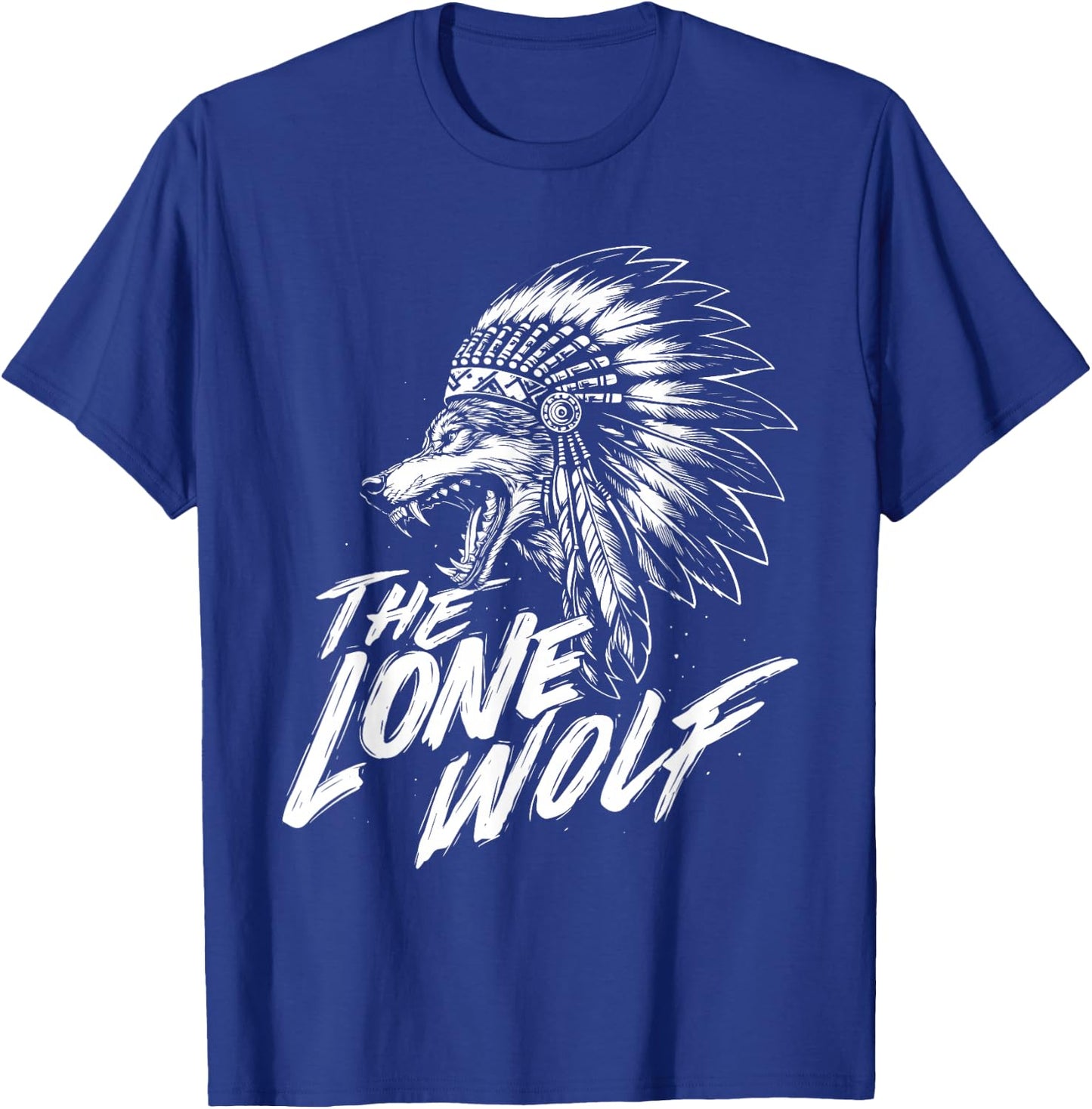 The Lone Wolf - Wolf Lover Outdoor Enthusiast T-Shirt - T-Shirt | Royal