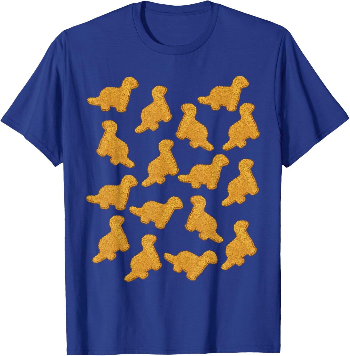 Dino Chicken Nugget Pattern T-Shirt - T-Shirt | Royal