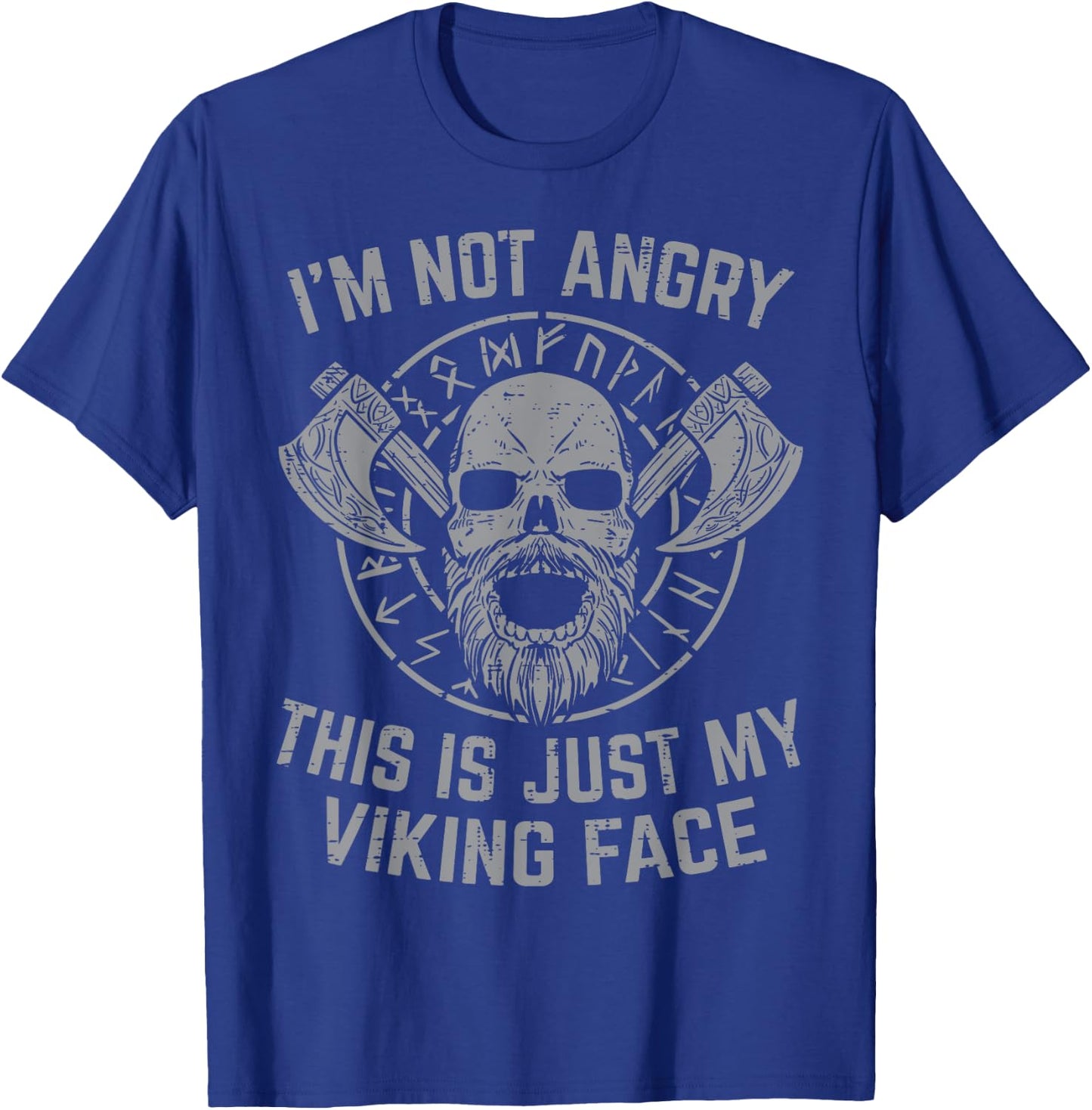 Not Angry This Is My Viking Face Funny Norse Men Women Kids T-Shirt - T-Shirt | Royal