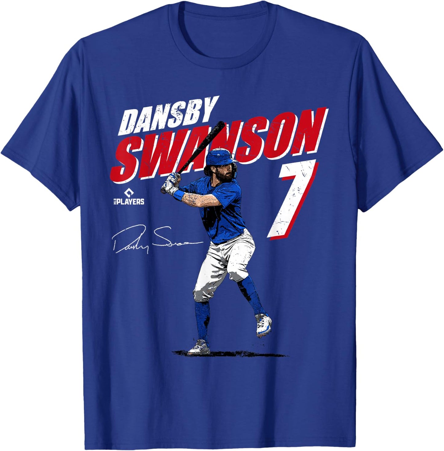 Dansby Swanson | Chicago Baseball Players | MLBDSN3001 T-Shirt - T-Shirt | Royal