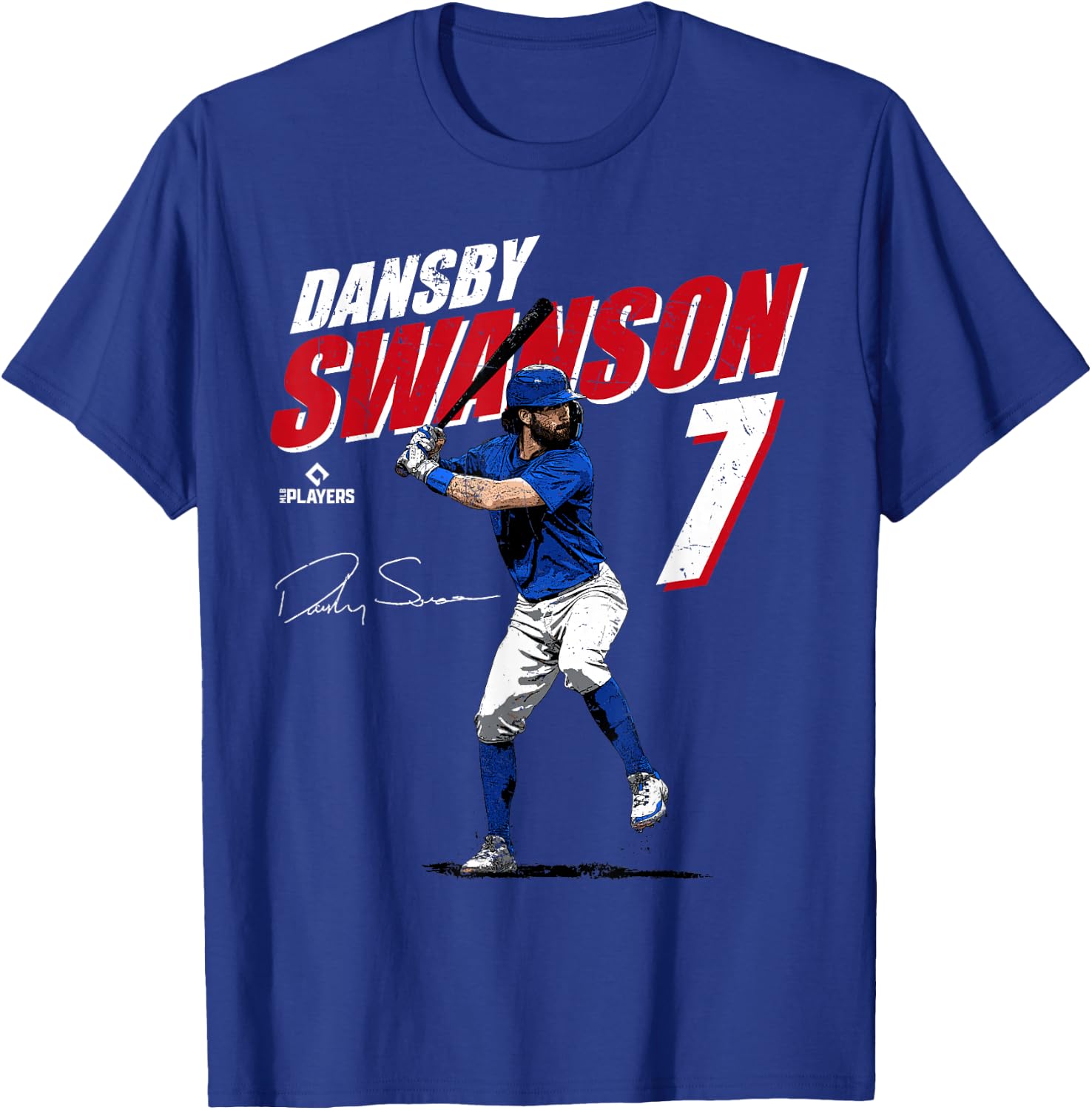 Dansby Swanson | Chicago Baseball Players | MLBDSN3001 T-Shirt - T-Shirt | Royal