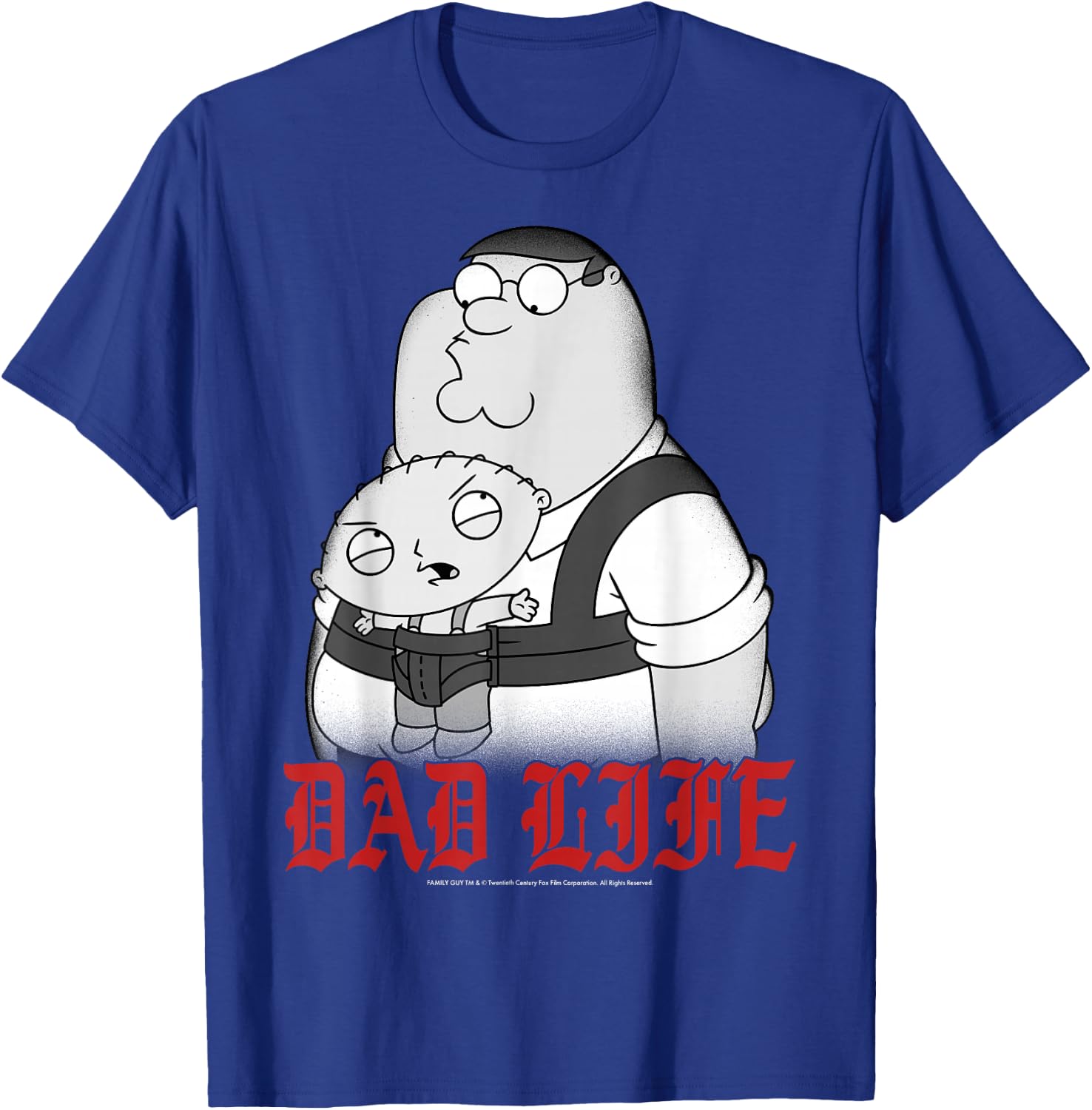 Family Guy Peter Stewie Dad Life Distressed Big Chest Logo T-Shirt - T-Shirt | Royal