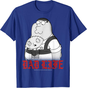 Family Guy Peter Stewie Dad Life Distressed Big Chest Logo T-Shirt - T-Shirt | Royal
