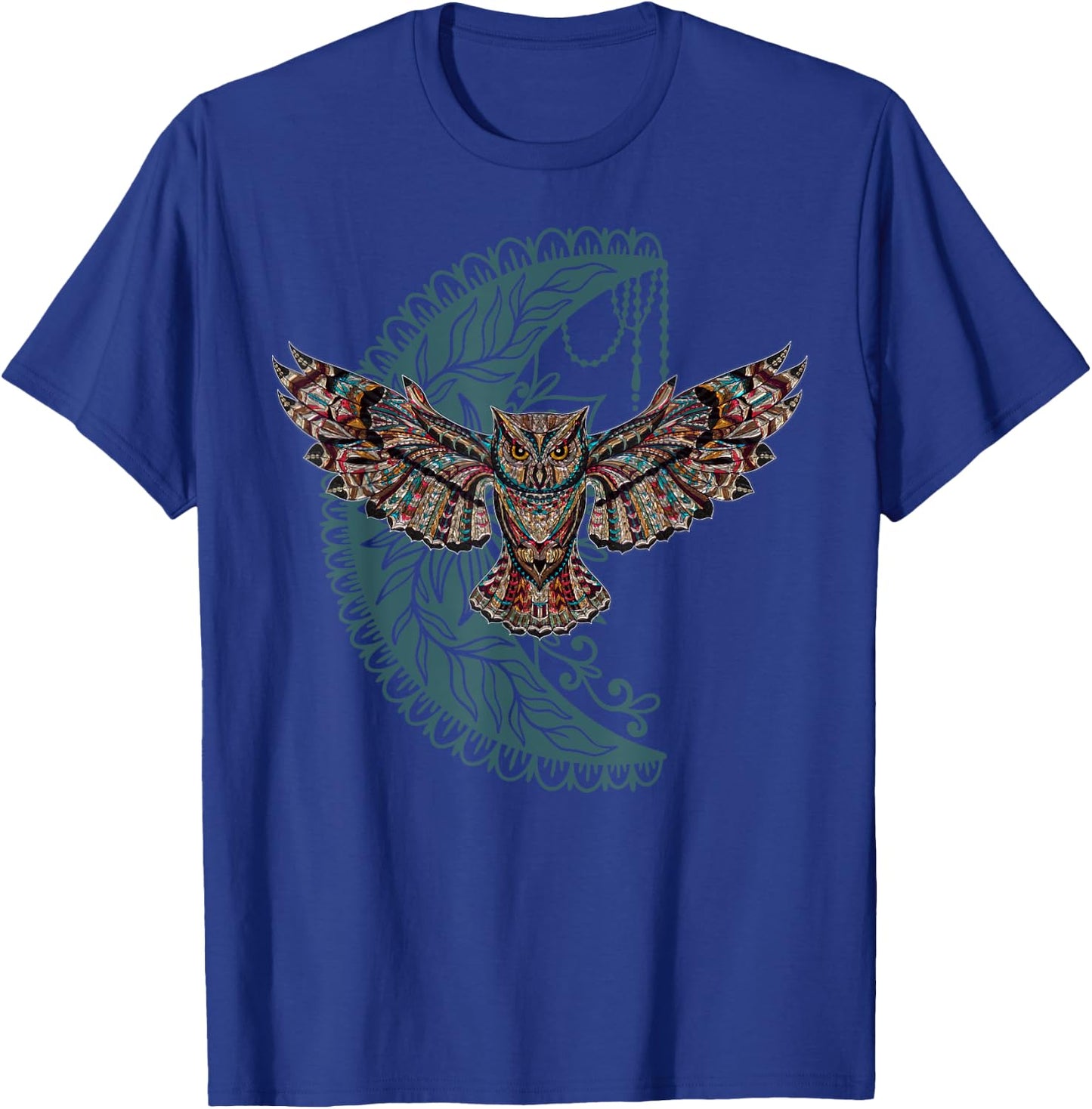 Native American Moon Dreamcatcher Owl Tribal Illustration T-Shirt - T-Shirt | Royal