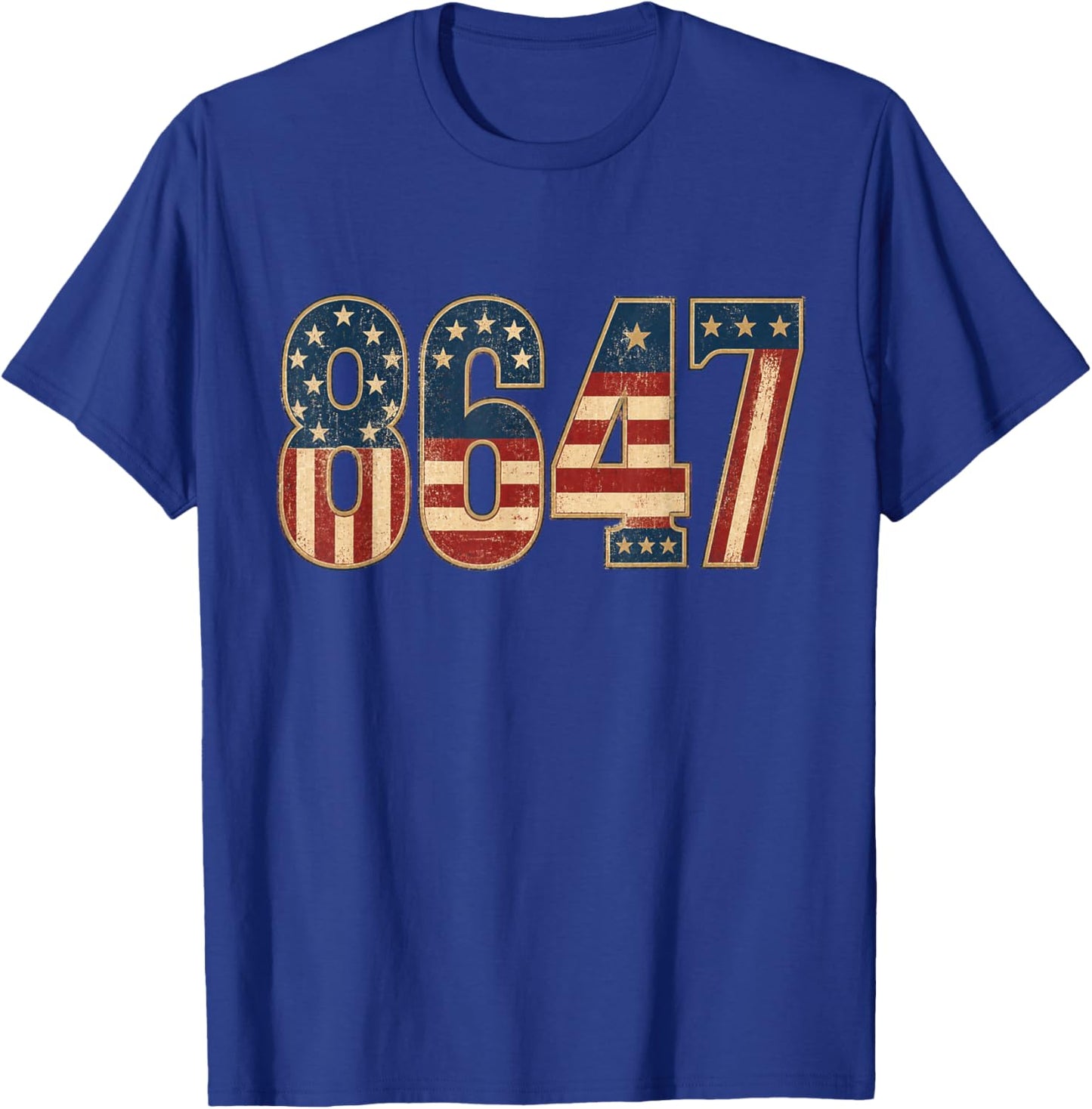 86 47 Vintage Patriotic Number Graphic Design T-Shirt - T-Shirt | Royal