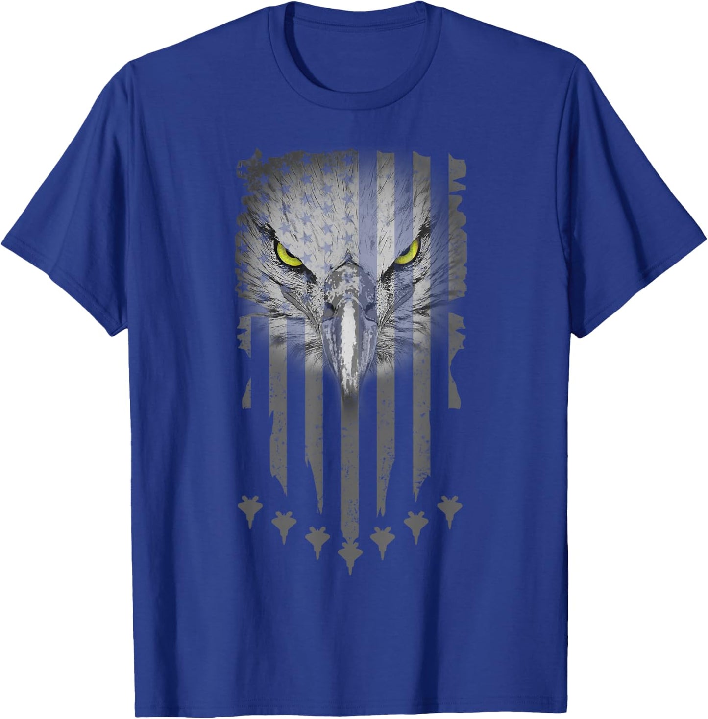 Patriotic Eagle Fighter Jets Fourth of July American Flag T-Shirt - T-Shirt | Royal