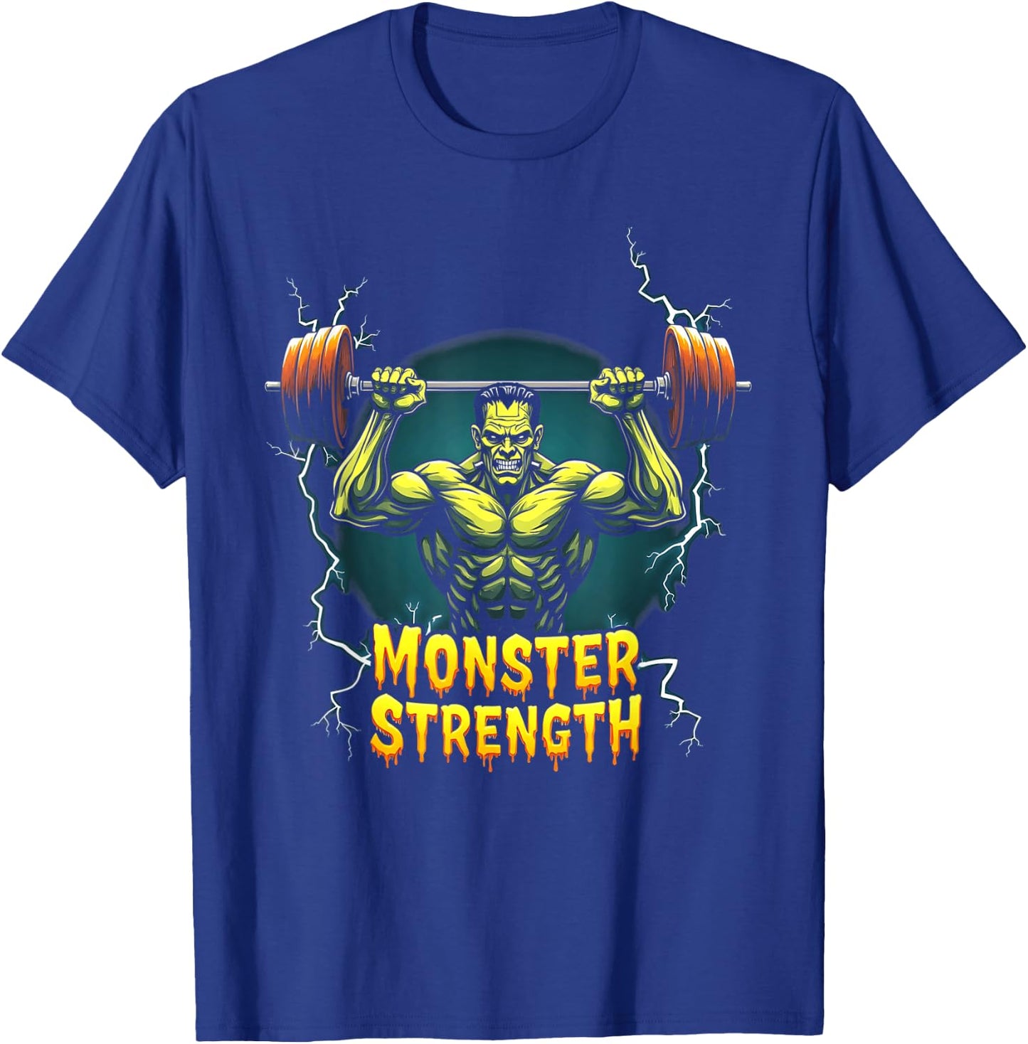 Frankenstein Monster Halloween Gym Workout Monster Strength T-Shirt - T-Shirt | Royal