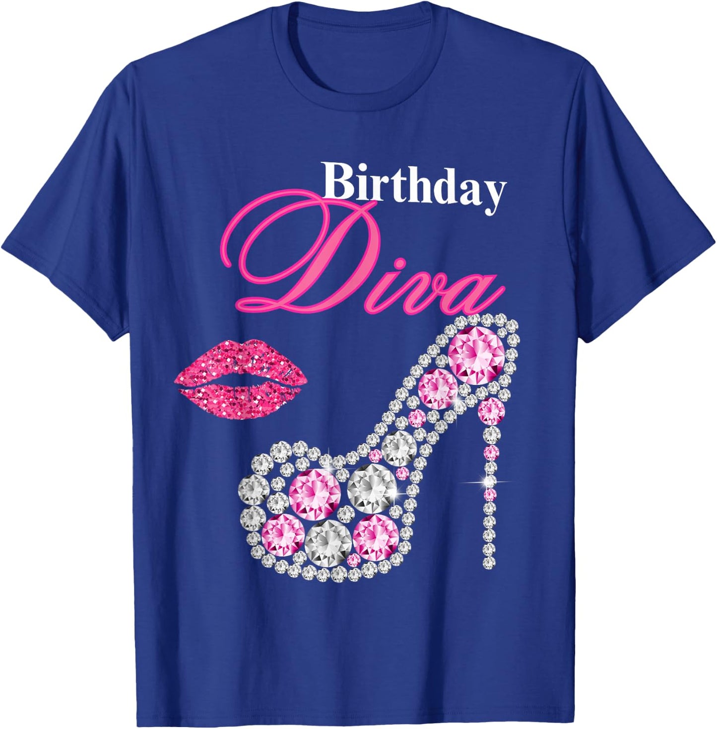 Hot Pink Lips Gifts High Heel Afro Diva Birthday Melanin T-Shirt - T-Shirt | Royal
